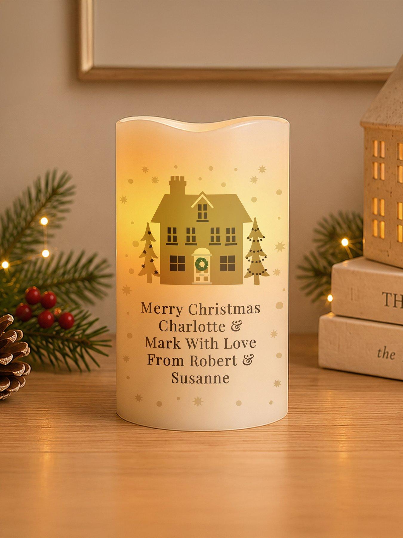 Image 2 of 3 of The Personalised Memento Company Personalised Festive Village LED Candle