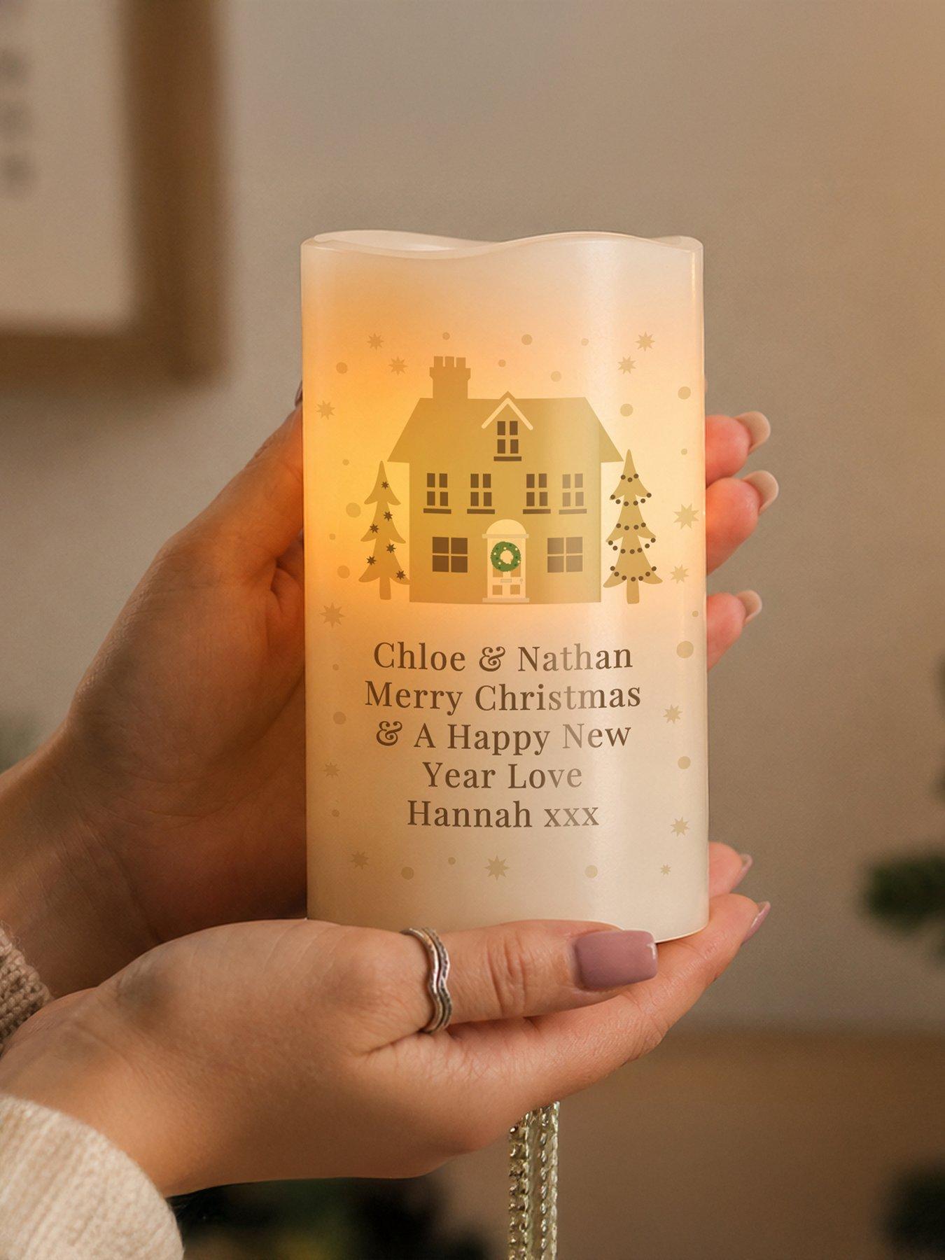 Image 3 of 3 of The Personalised Memento Company Personalised Festive Village LED Candle
