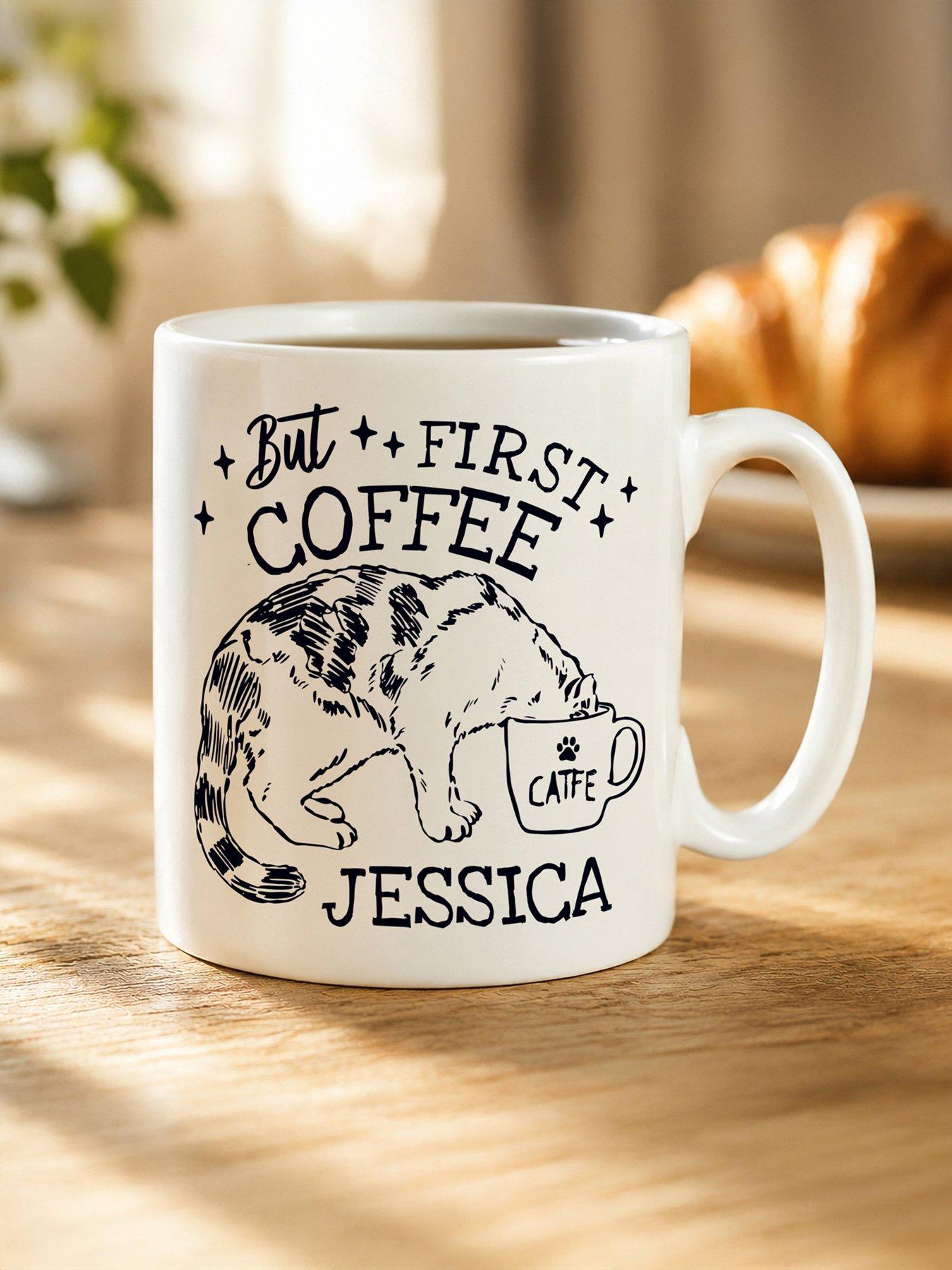 Image 2 of 3 of The Personalised Memento Company Personalised Coffee Cat Mug