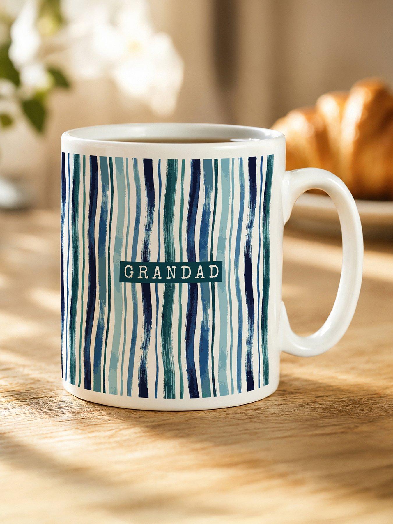 Image 1 of 3 of The Personalised Memento Company Personalised Blue Stripe Mug