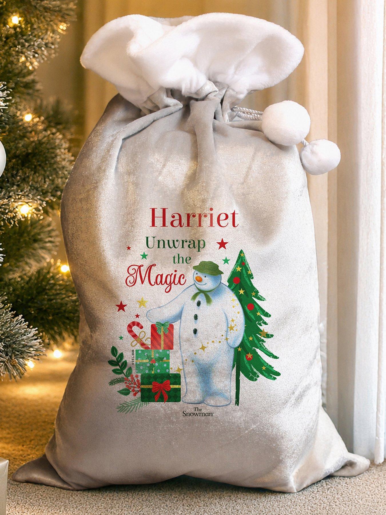 Image 3 of 3 of The Personalised Memento Company Personalised The Snowman Christmas Wishes Sack
