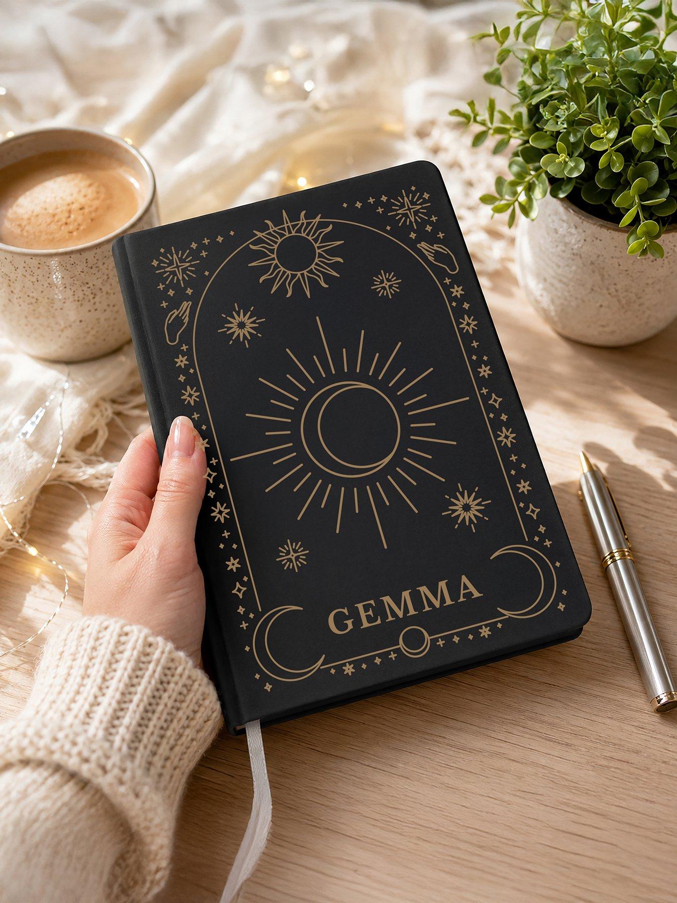 Image 3 of 4 of The Personalised Memento Company Personalised Celestial Black Hardback Notebook