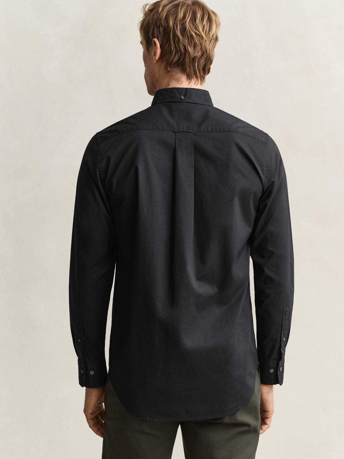 Image 2 of 5 of GANT Gant Shield Poplin Long Sleeve Shirt - Black