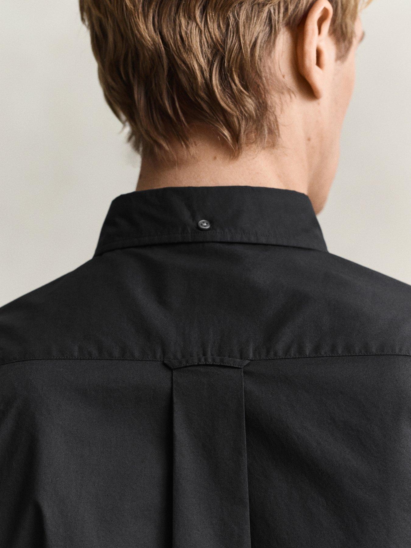 Image 3 of 5 of GANT Gant Shield Poplin Long Sleeve Shirt - Black