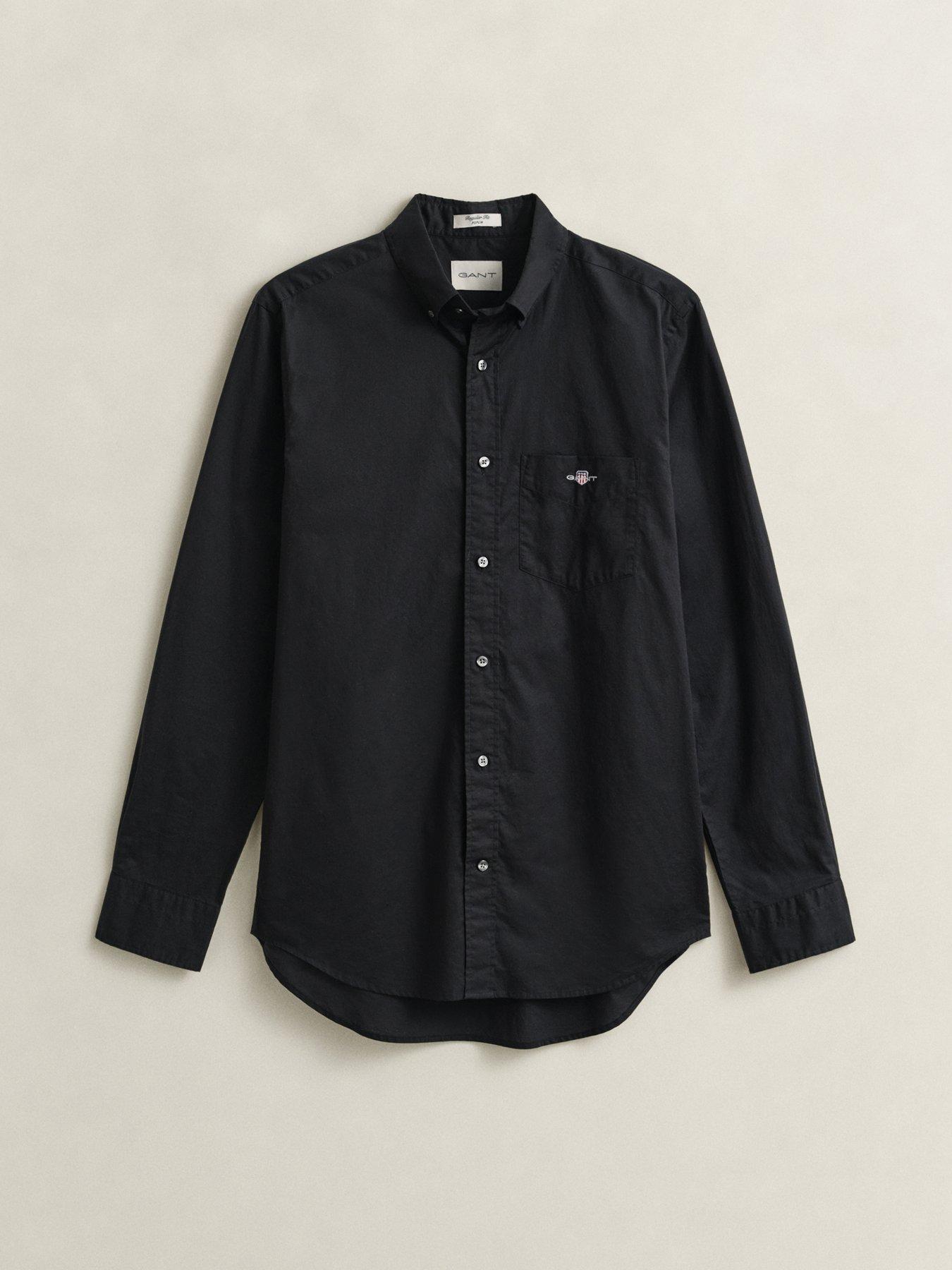 Image 5 of 5 of GANT Gant Shield Poplin Long Sleeve Shirt - Black