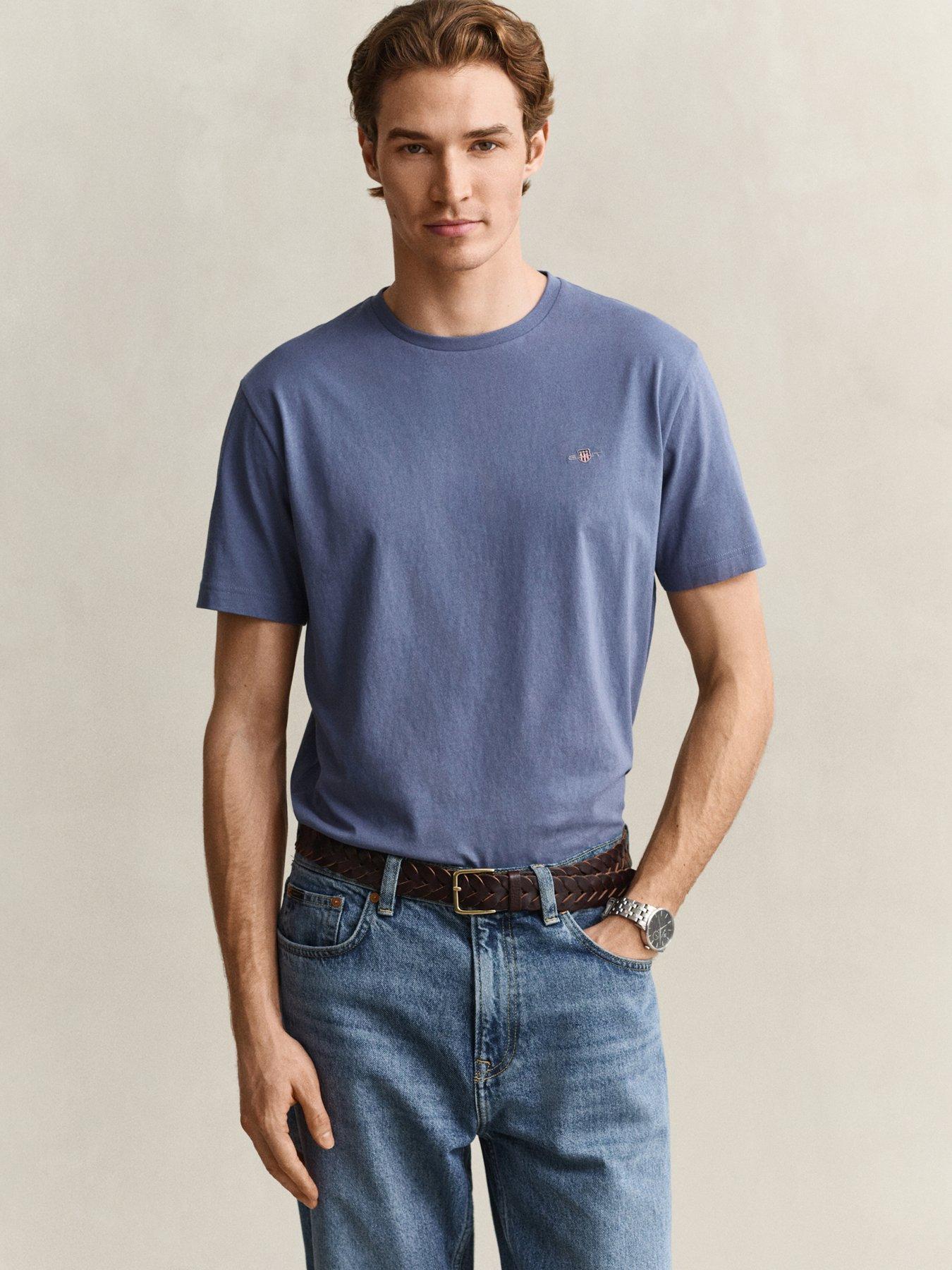 Image 1 of 3 of GANT Gant Regular Fit Shield T-shirt - Blue