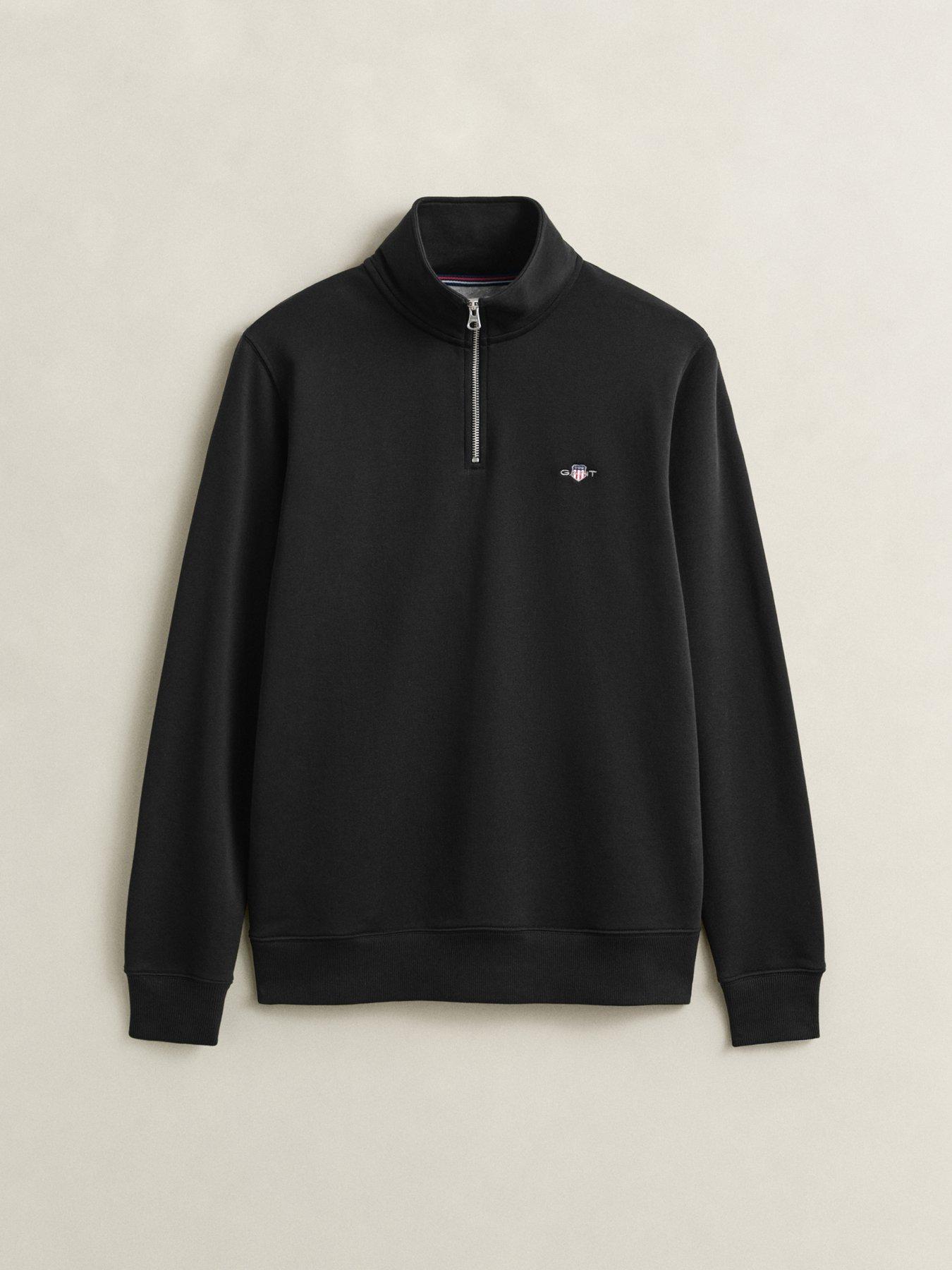 Image 2 of 2 of GANT Gant 1/2 Zip Shield Zip Sweat - Black
