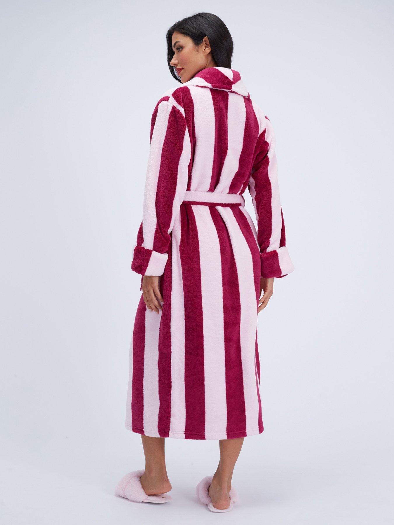 Image 2 of 5 of Boux Avenue Womens Shawl Collar Long Tie Belt Dressing Gown - Multi