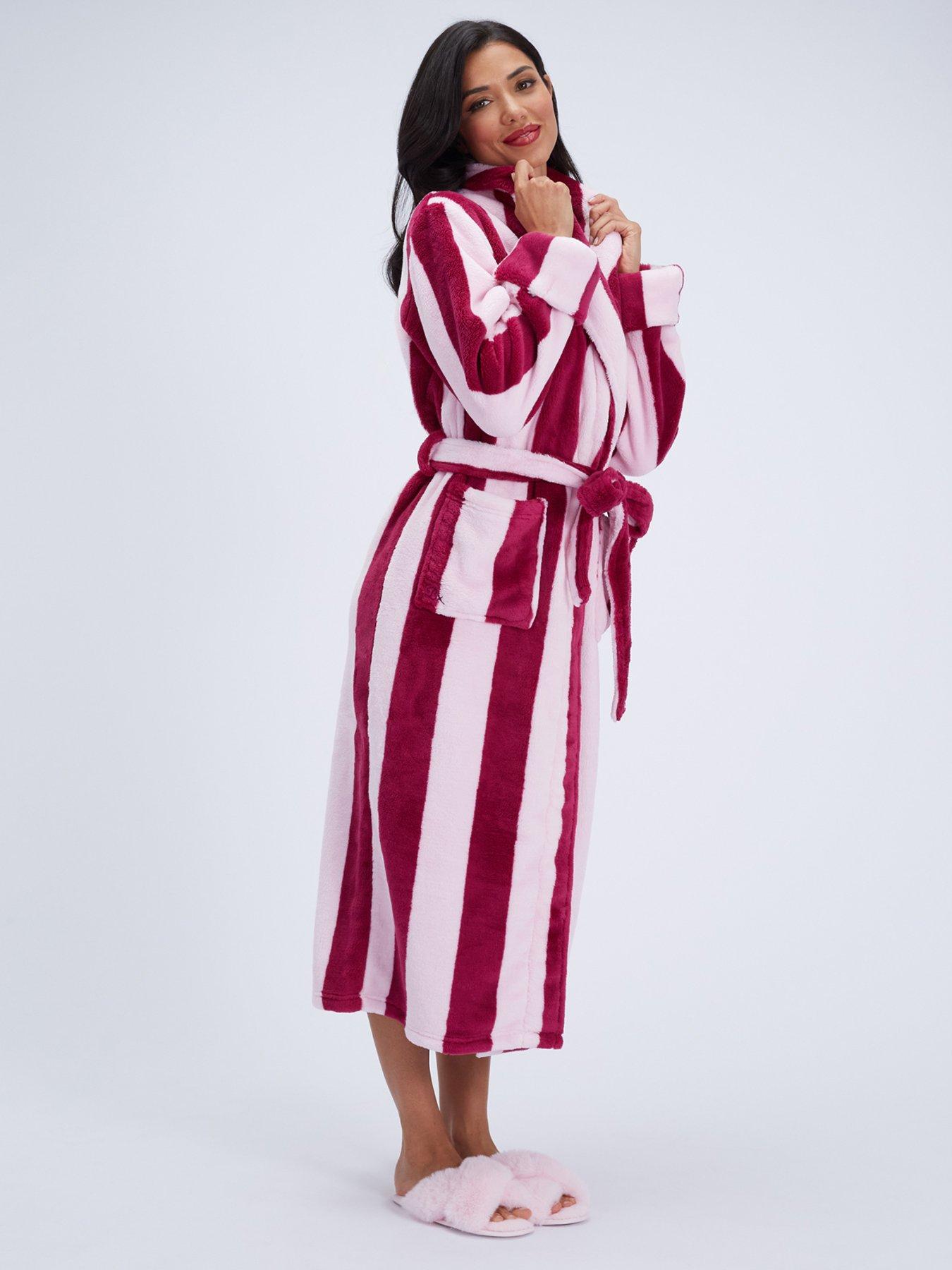 Image 3 of 5 of Boux Avenue Womens Shawl Collar Long Tie Belt Dressing Gown - Multi