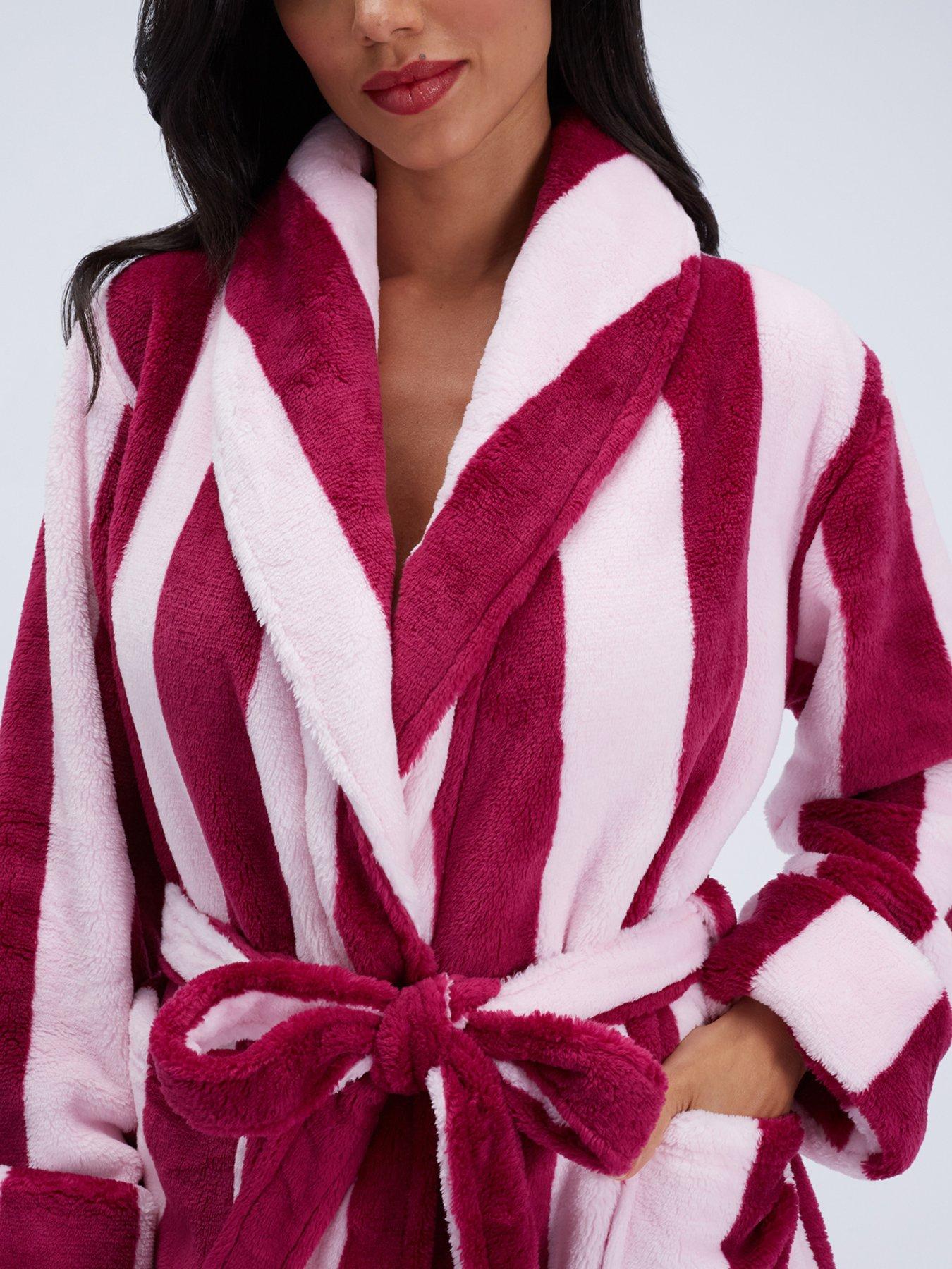 Image 5 of 5 of Boux Avenue Womens Shawl Collar Long Tie Belt Dressing Gown - Multi