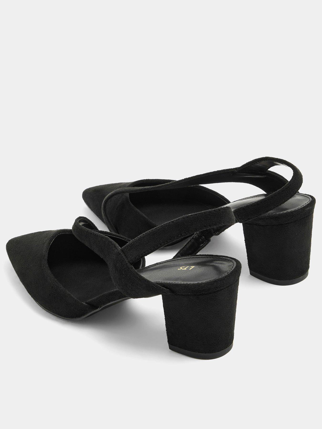 Image 3 of 4 of Long Tall Sally Asymmetric Crossover Block Heels - Black