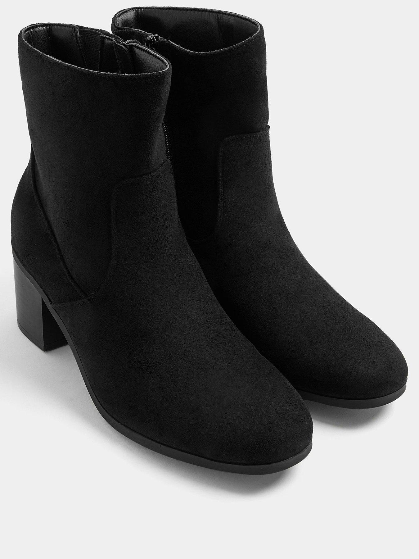 Image 2 of 4 of Yours Womens Extra Wide Fit Soft Square Heel Ankle Boots - Black
