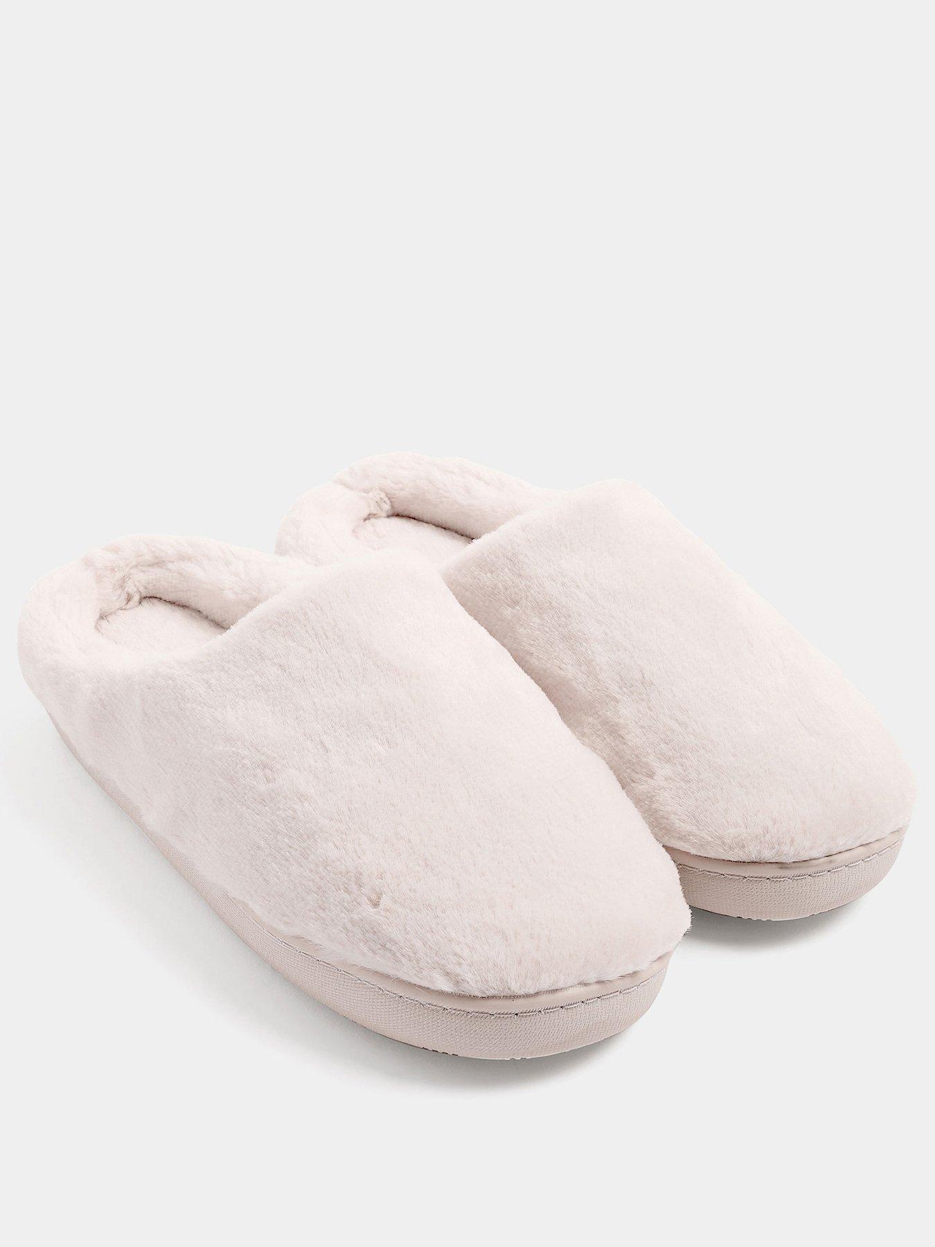 Image 2 of 4 of Yours Womens Faux Fur Slip-On Mule Slippers - Pink