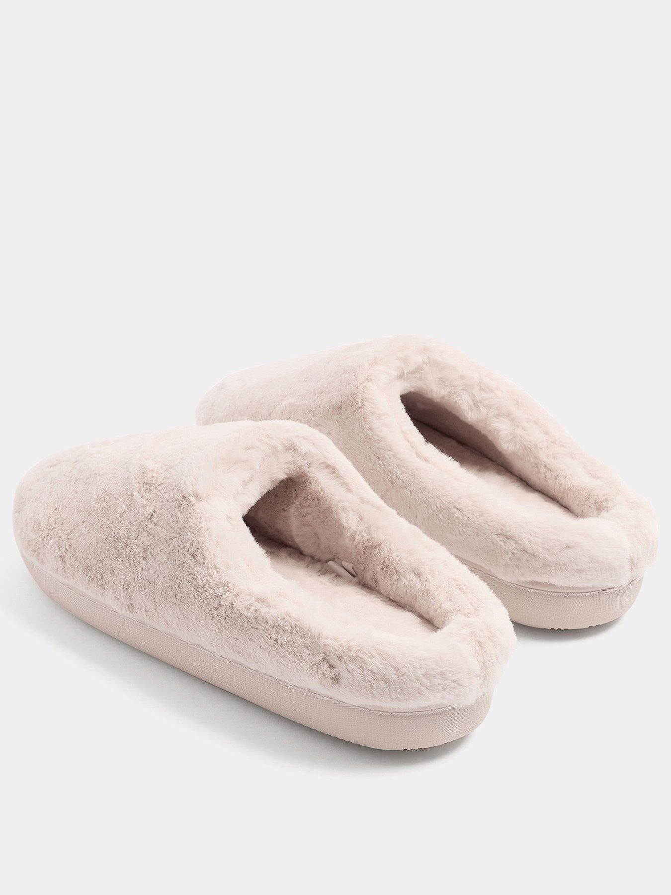 Image 3 of 4 of Yours Womens Faux Fur Slip-On Mule Slippers - Pink