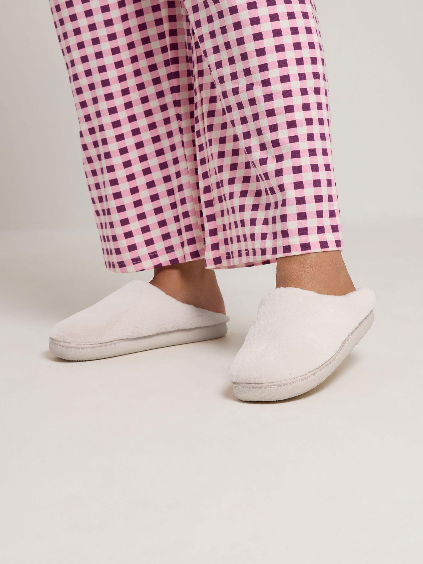 Image 4 of 4 of Yours Womens Faux Fur Slip-On Mule Slippers - Pink