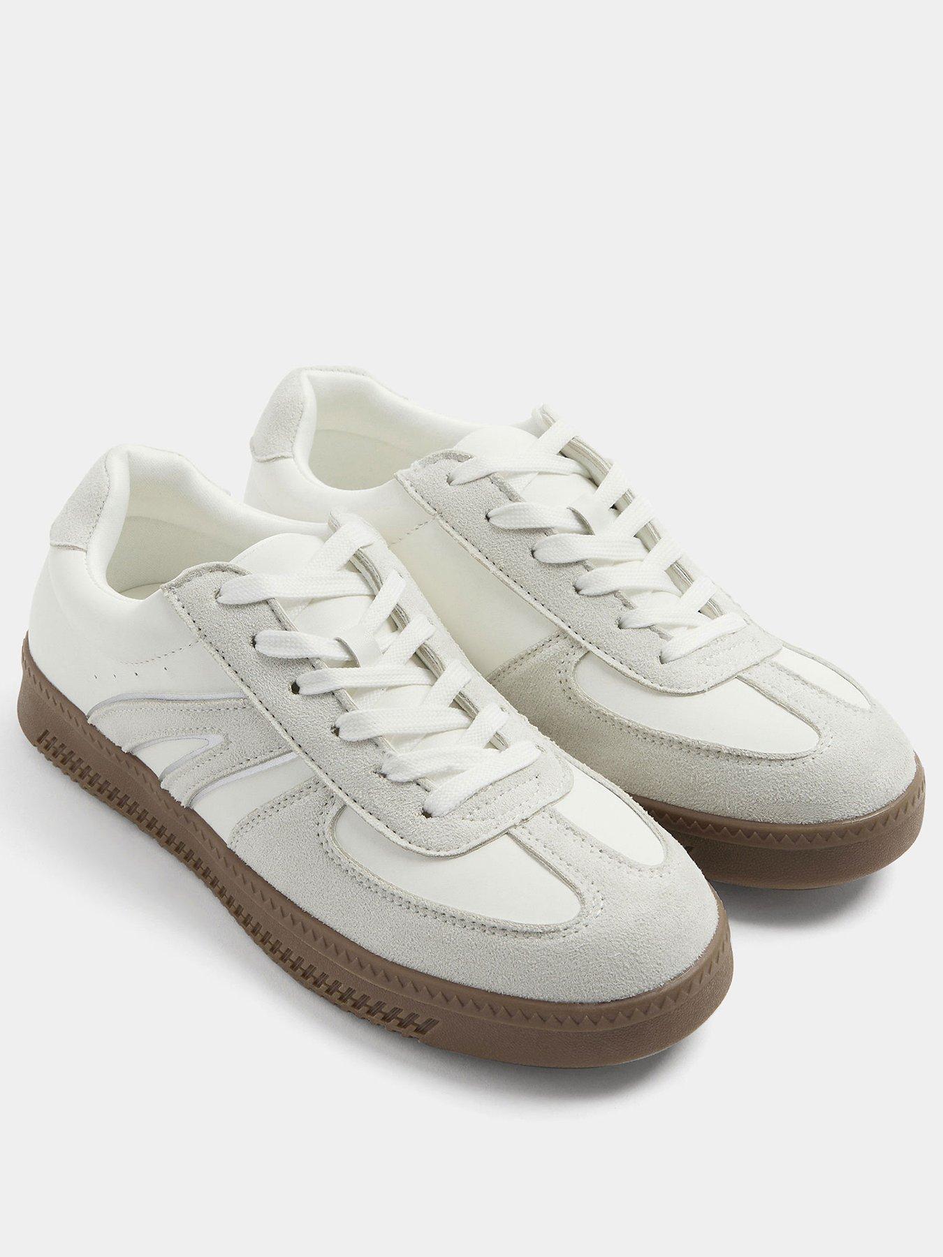 Image 2 of 4 of Yours Womens Extra Wide Fit Gum Sole Side Panel Trainers - White