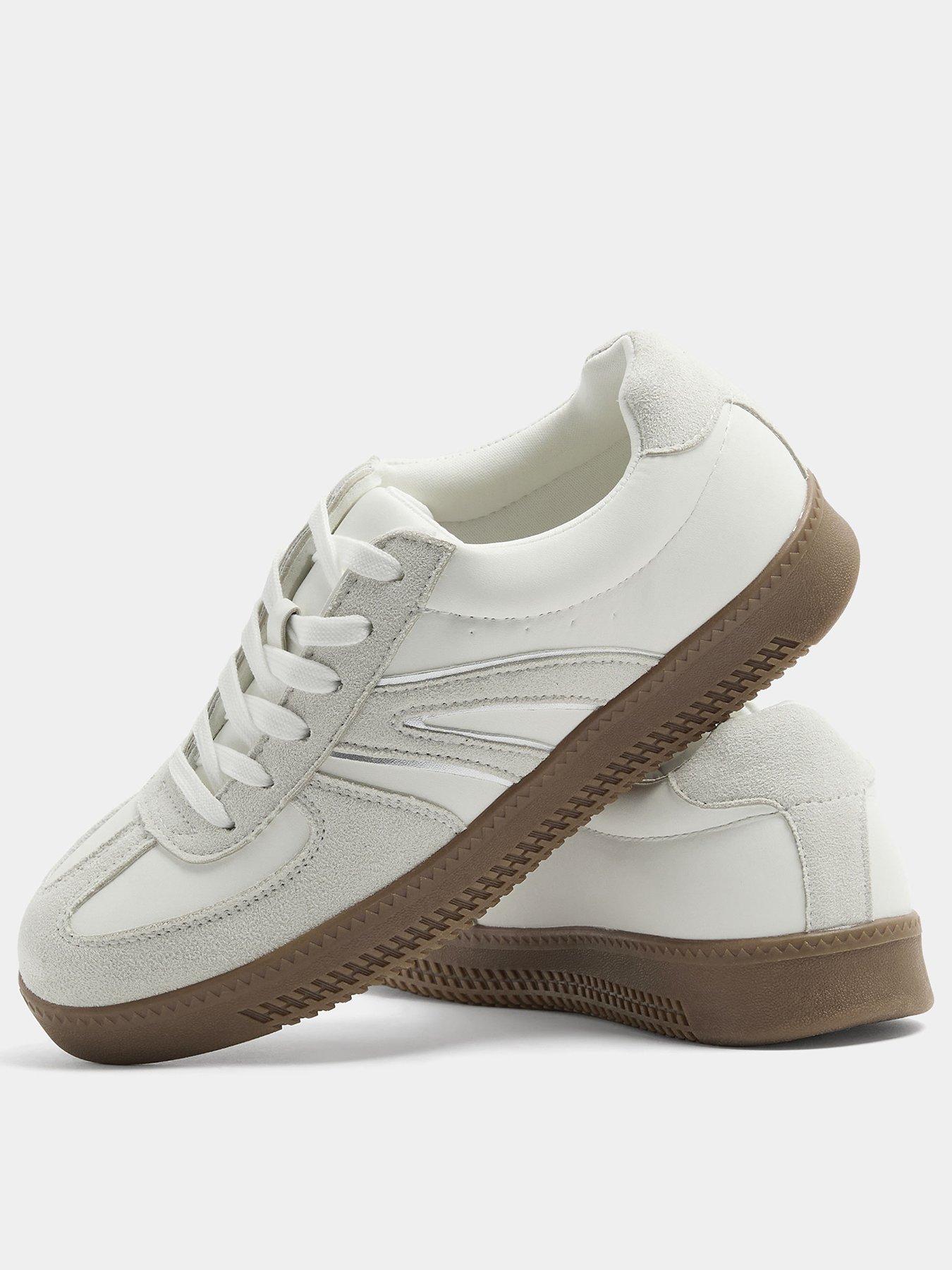 Image 3 of 4 of Yours Womens Extra Wide Fit Gum Sole Side Panel Trainers - White