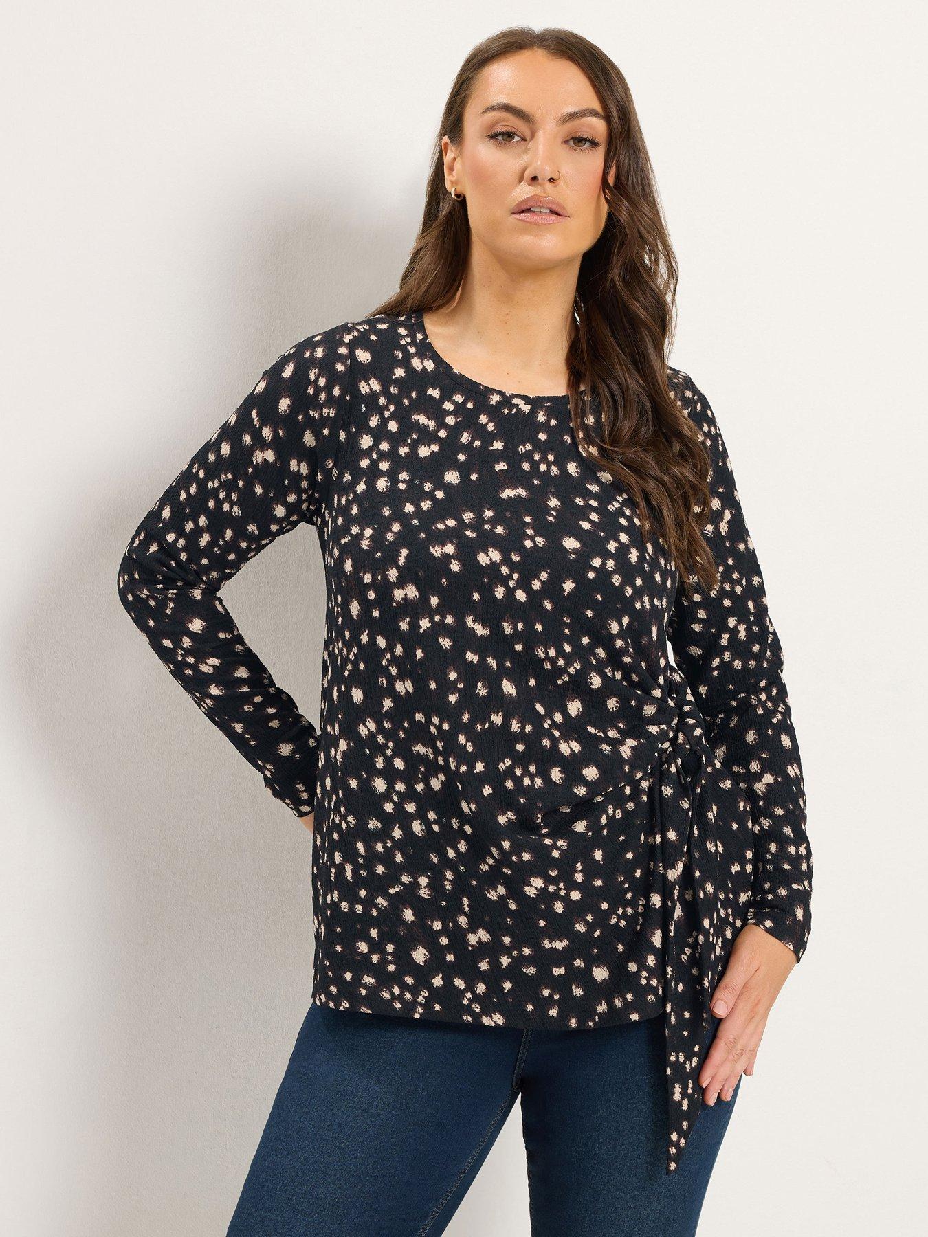 Image 1 of 4 of Yours Curve Long Sleeve Knot Top