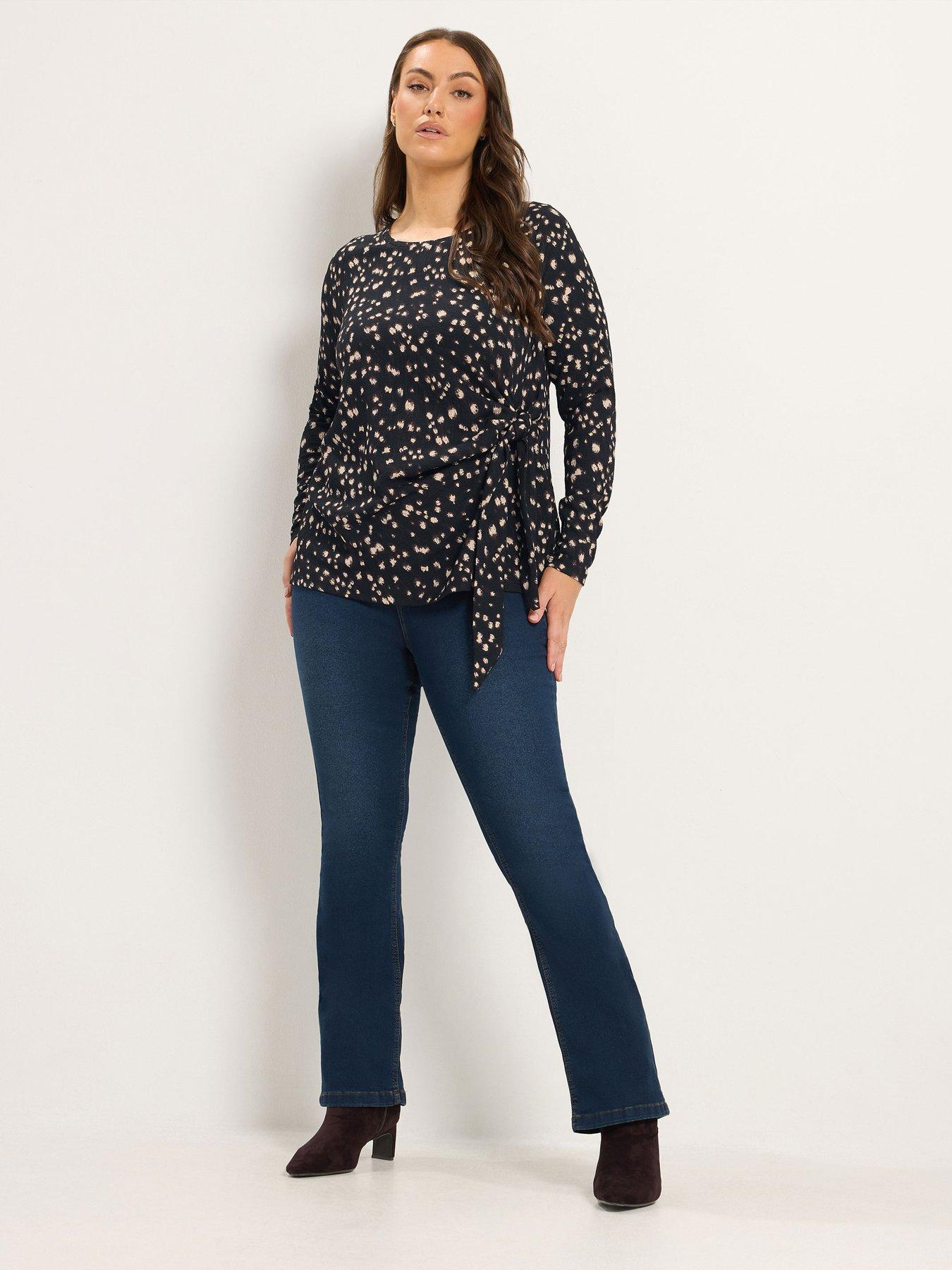 Image 3 of 4 of Yours Curve Long Sleeve Knot Top