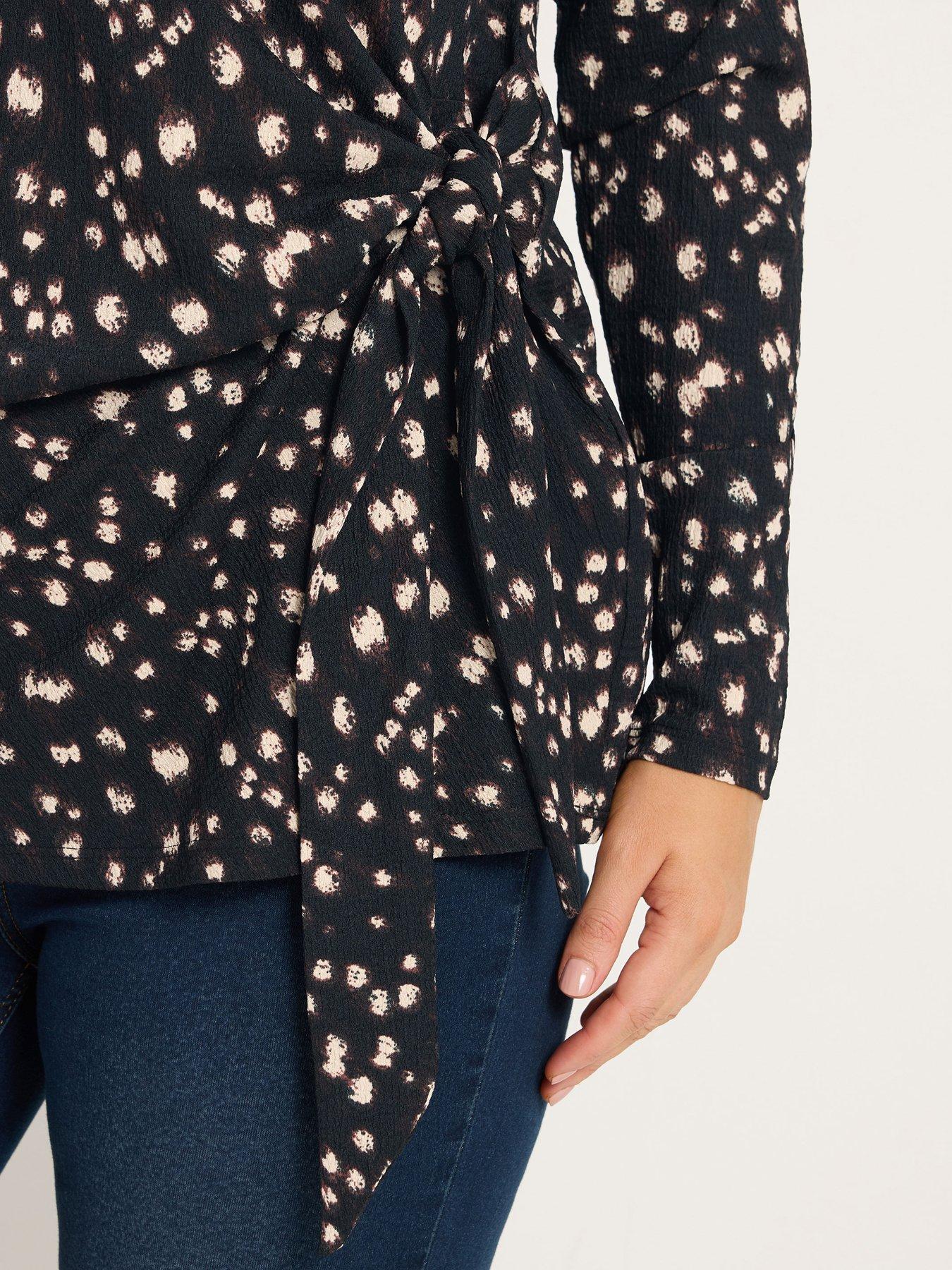 Image 4 of 4 of Yours Curve Long Sleeve Knot Top