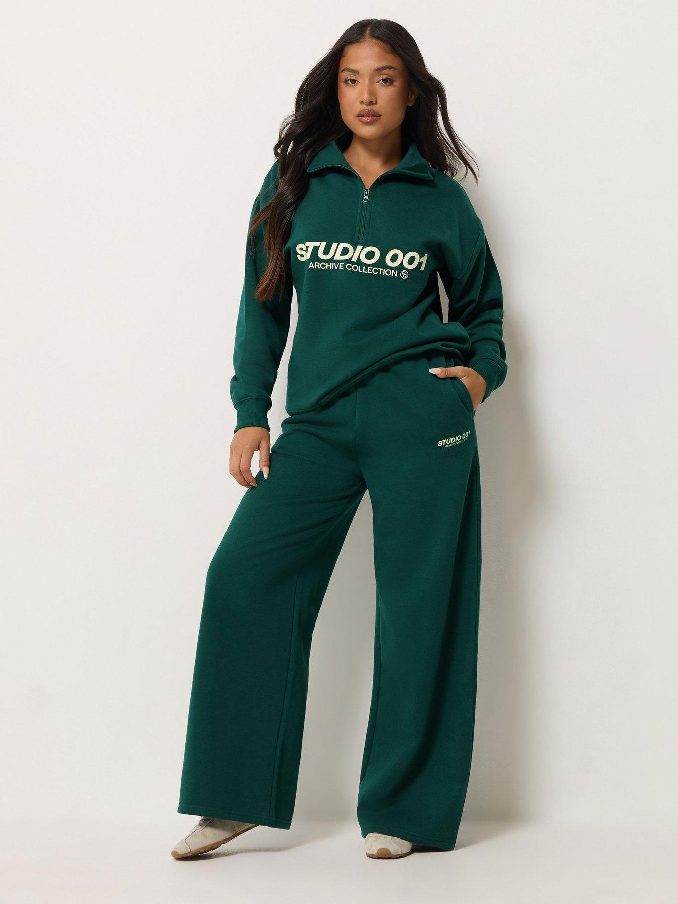 Image 3 of 4 of PixieGirl Womens Petite Studio 001 Funnel Zip Sweatshirt - Green