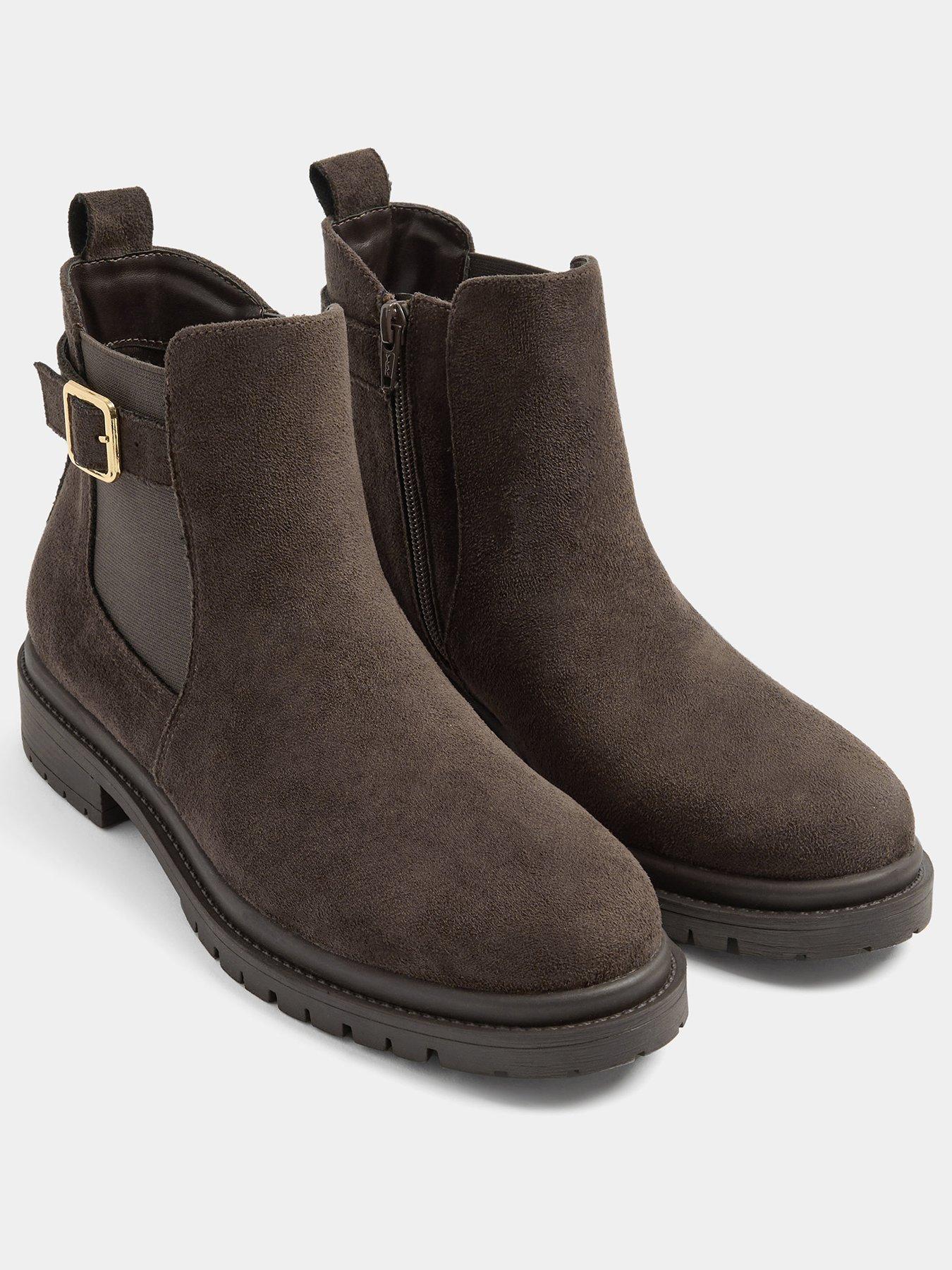 Image 2 of 4 of Yours Womens Extra Wide Fit Buckle Zip Chelsea Boot - Brown