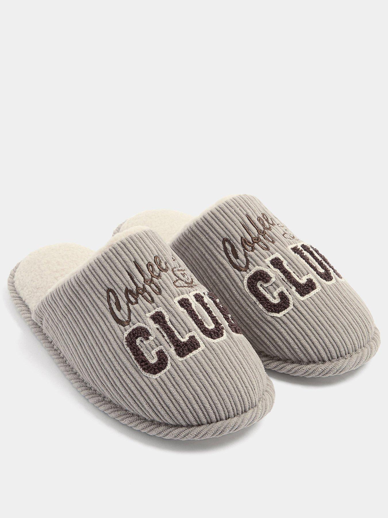 Image 2 of 4 of Yours Womens Coffee Club Plush Lined Slip-On Slippers - Cream