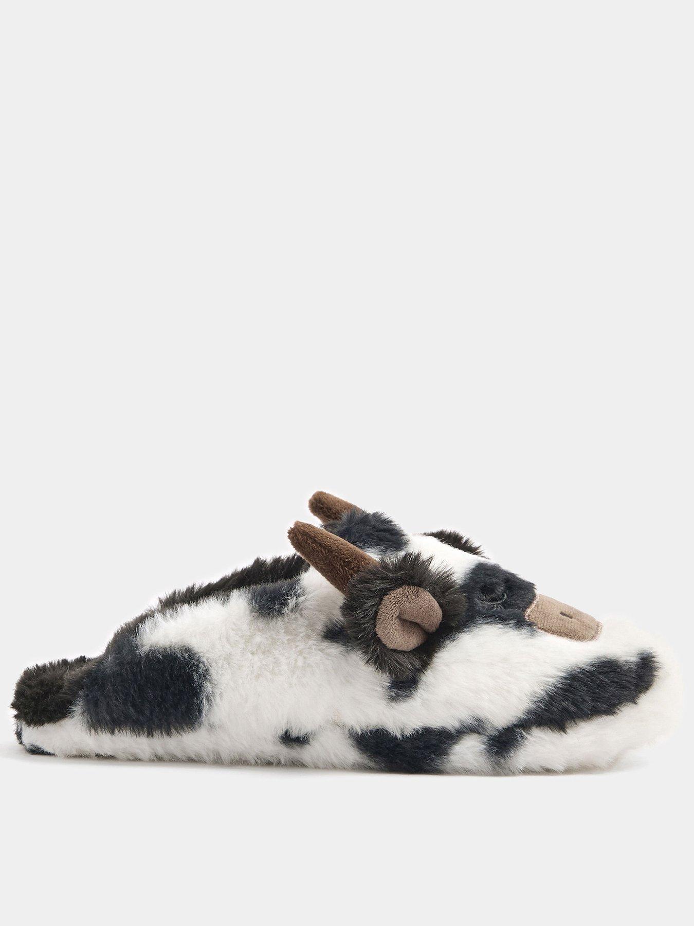 Image 1 of 4 of Yours Womens Highland Cow Mule Slipper - Black