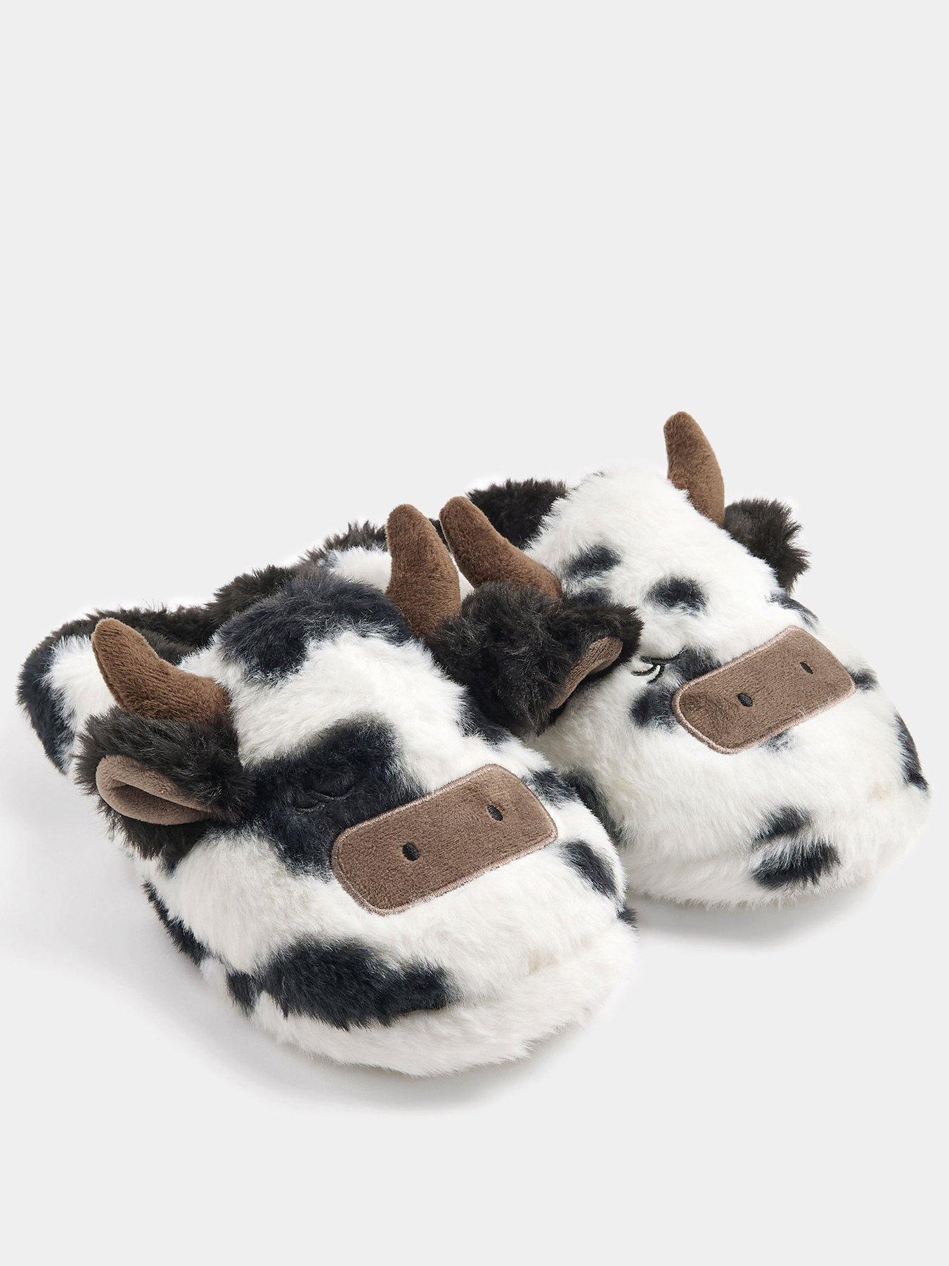 Image 2 of 4 of Yours Womens Highland Cow Mule Slipper - Black