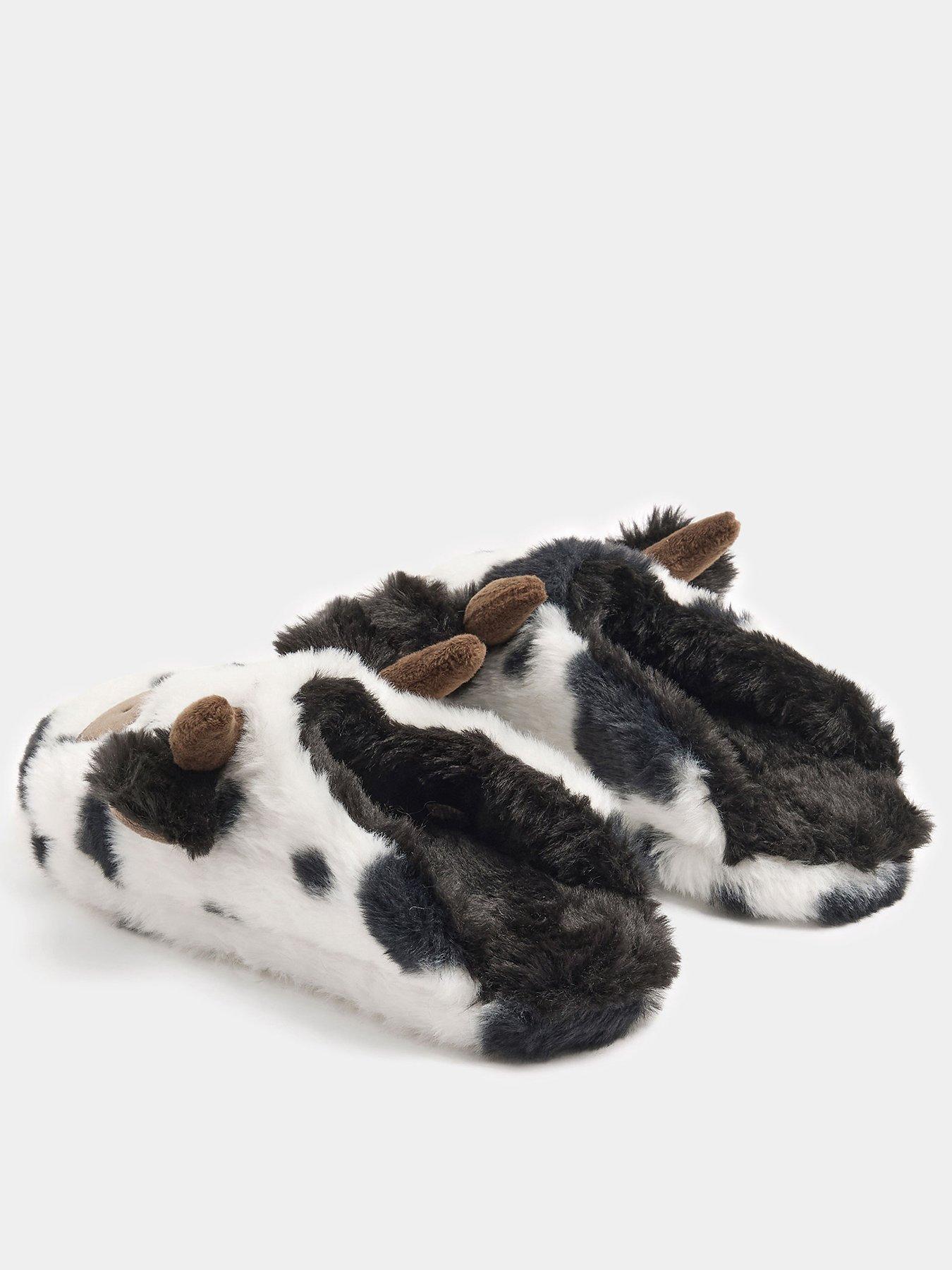 Image 3 of 4 of Yours Womens Highland Cow Mule Slipper - Black