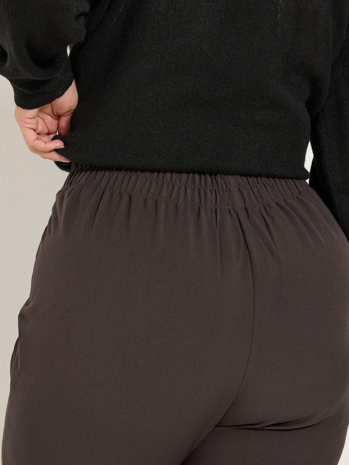 Image 4 of 4 of Yours Womens Pablo Tapered Pull-On 28" Trousers - Brown