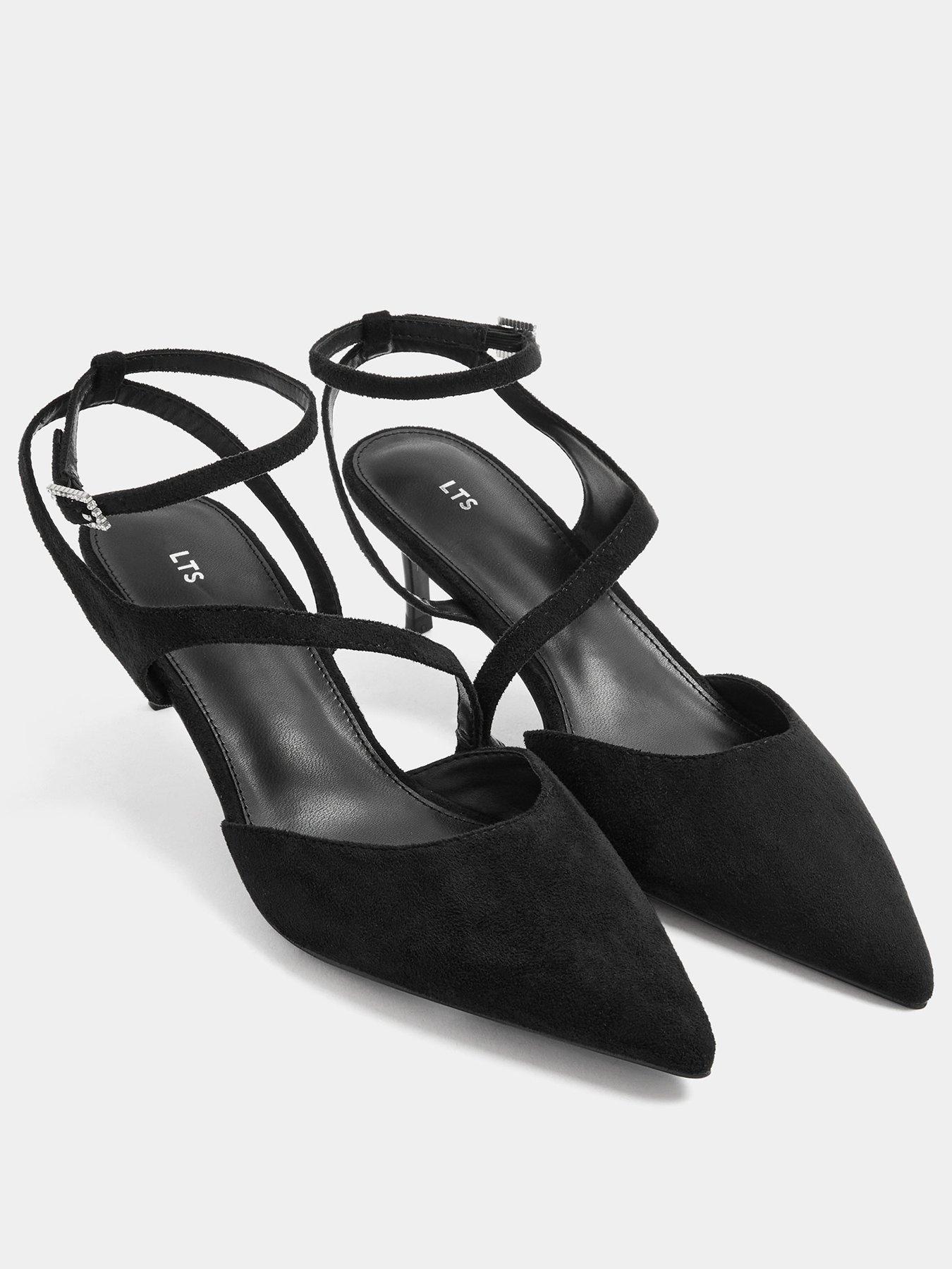 Image 2 of 4 of Long Tall Sally Asymmetric Glitz Buckle Court Heels - Black