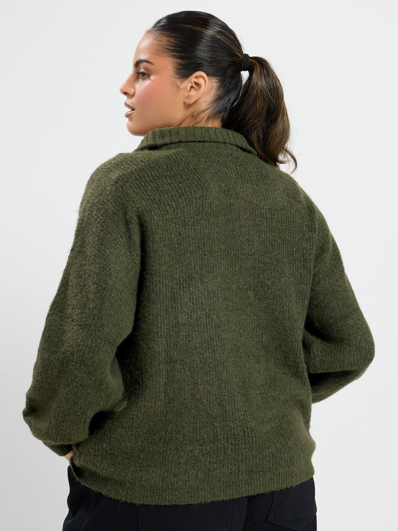 Image 2 of 4 of Yours Curve Zip Neck Jumper