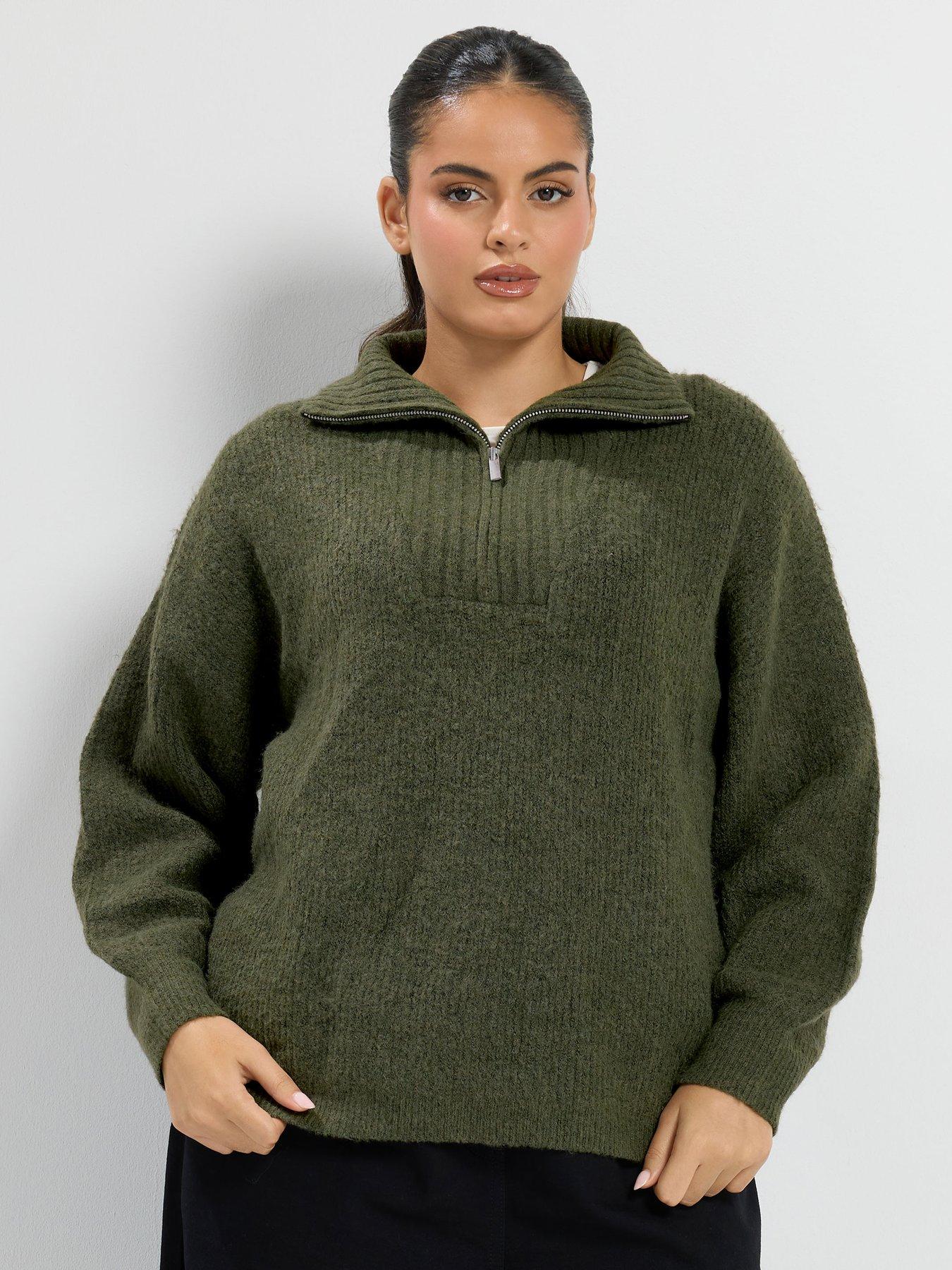 Image 4 of 4 of Yours Curve Zip Neck Jumper