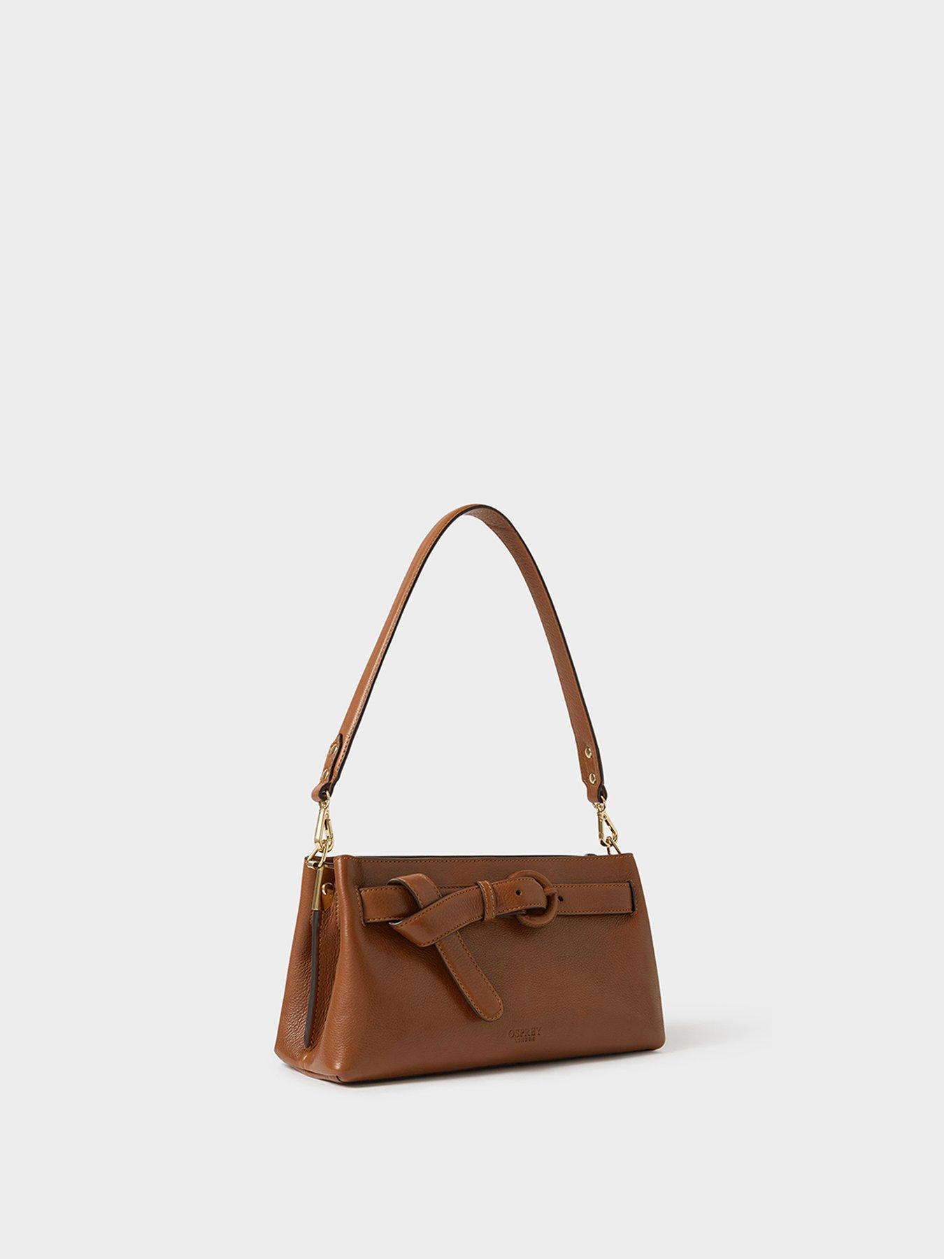 Image 3 of 6 of Osprey London Womens East-West Belt Detail Adjustable Shoulder Bag - Brown