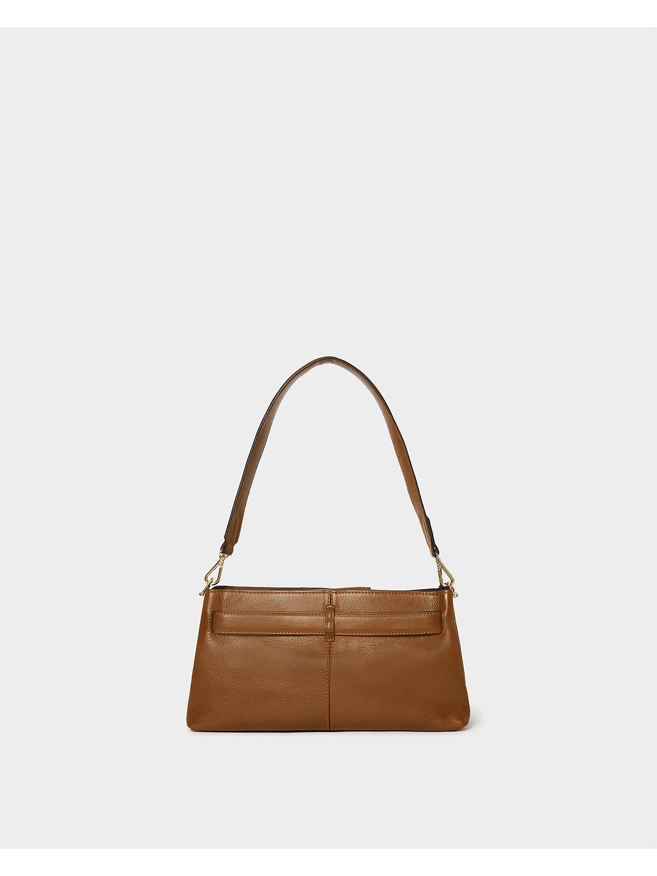 Image 4 of 6 of Osprey London Womens East-West Belt Detail Adjustable Shoulder Bag - Brown