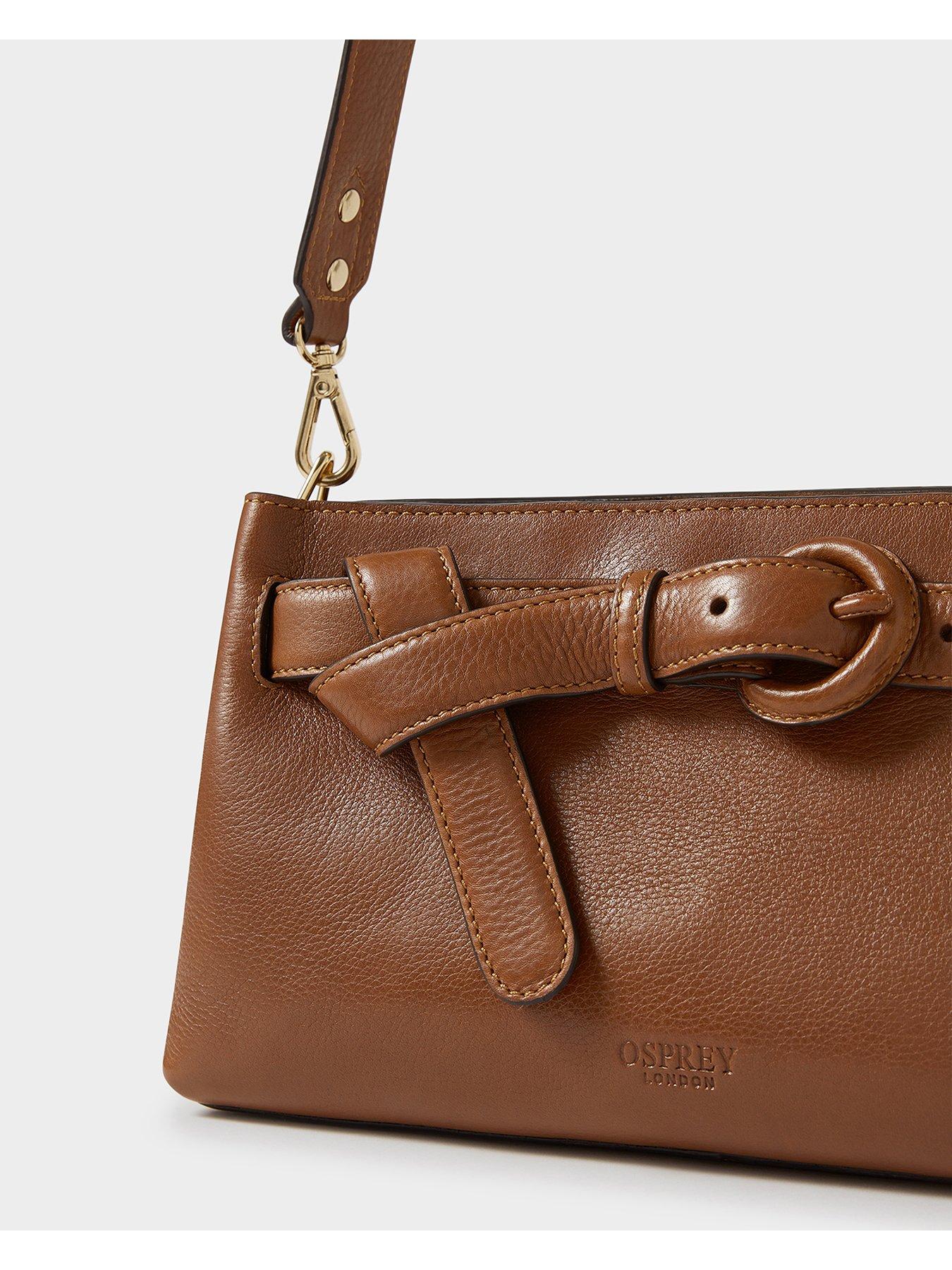 Image 5 of 6 of Osprey London Womens East-West Belt Detail Adjustable Shoulder Bag - Brown