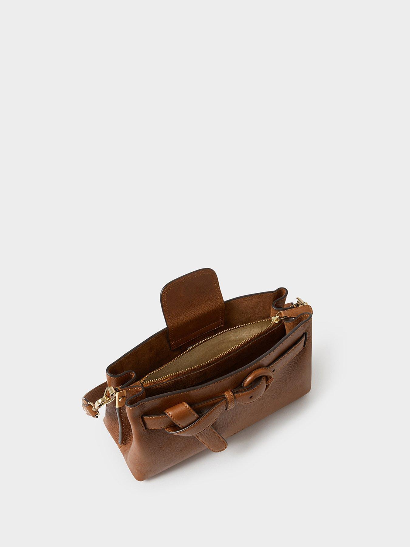 Image 6 of 6 of Osprey London Womens East-West Belt Detail Adjustable Shoulder Bag - Brown