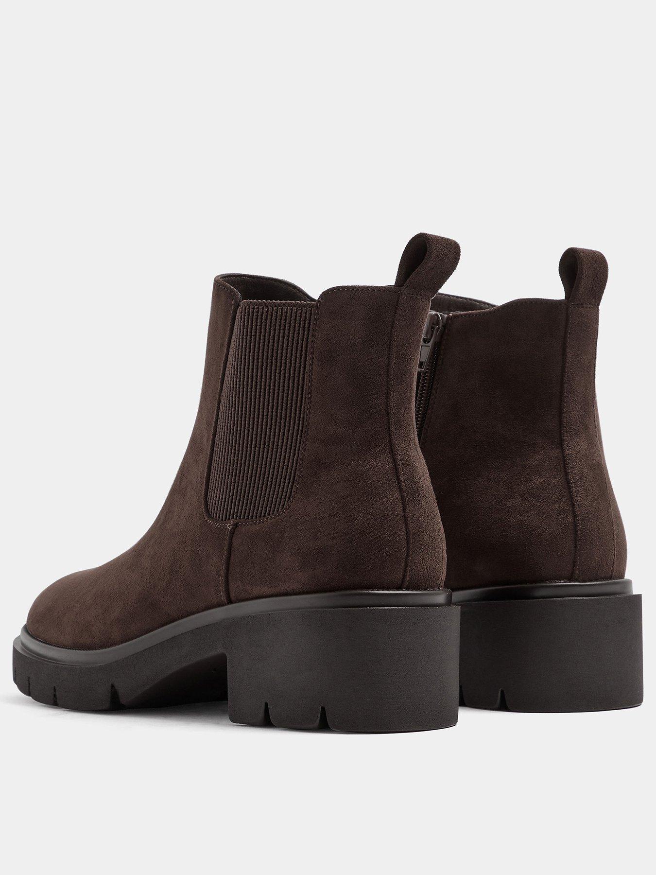 Image 3 of 4 of Yours Womens Cleated Sole Elastic Gusset Chelsea Boots - Brown