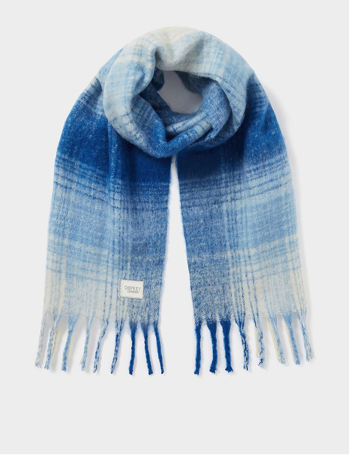 Image 1 of 5 of Osprey London The Adele Check Scarf - Blue