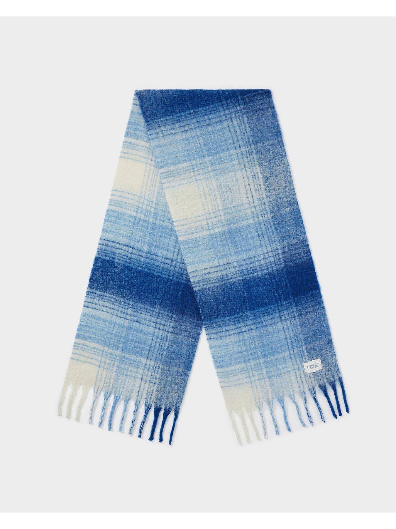 Image 2 of 5 of Osprey London The Adele Check Scarf - Blue