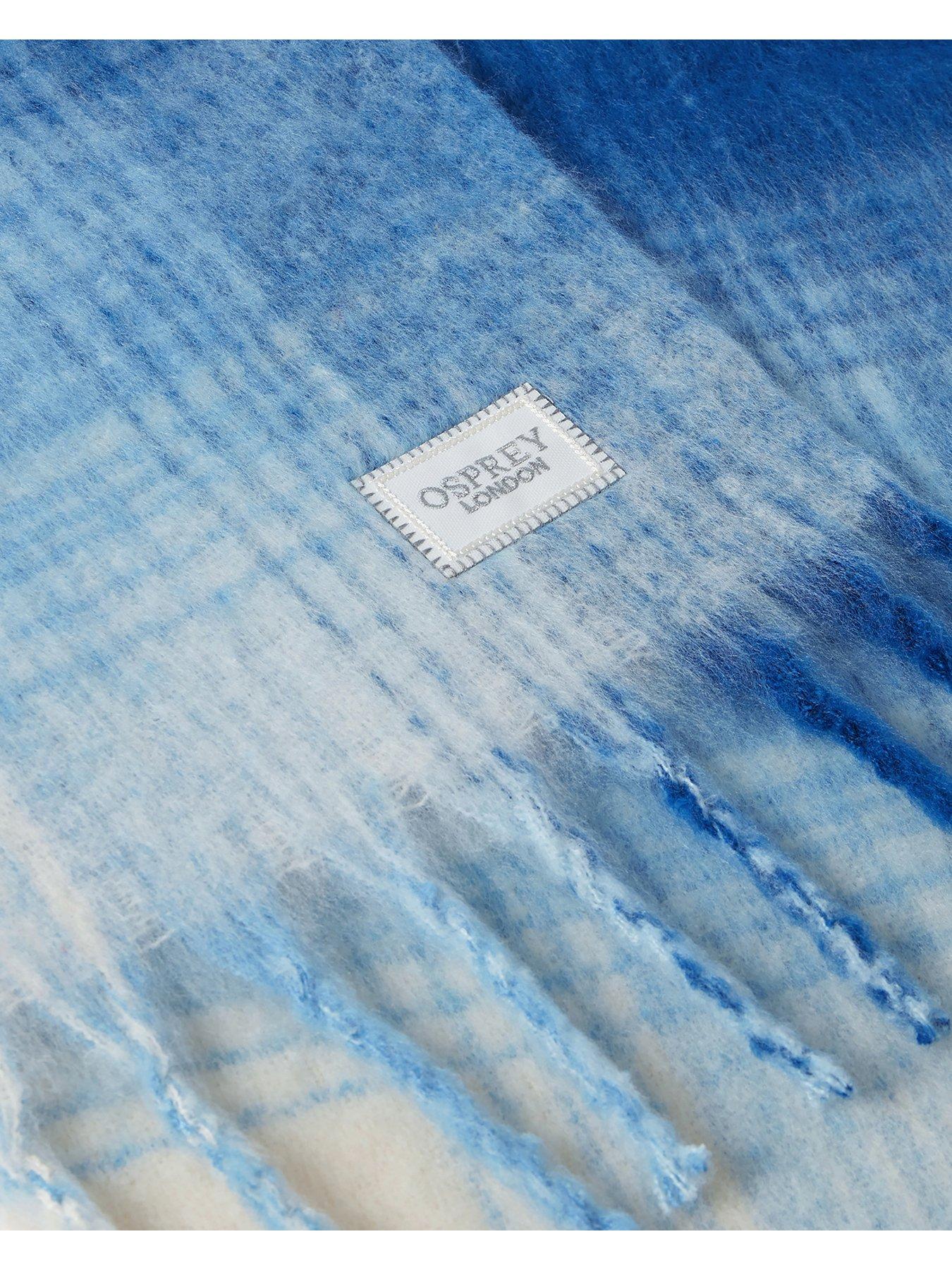 Image 3 of 5 of Osprey London The Adele Check Scarf - Blue