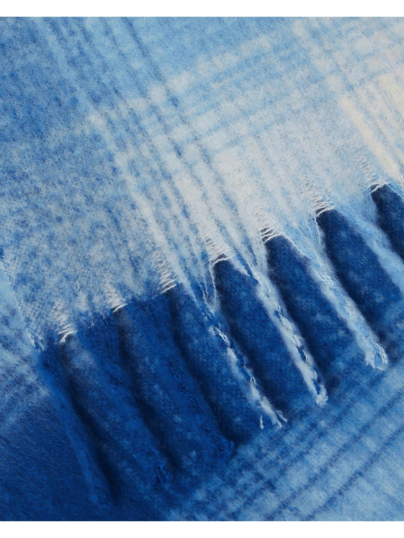 Image 5 of 5 of Osprey London The Adele Check Scarf - Blue
