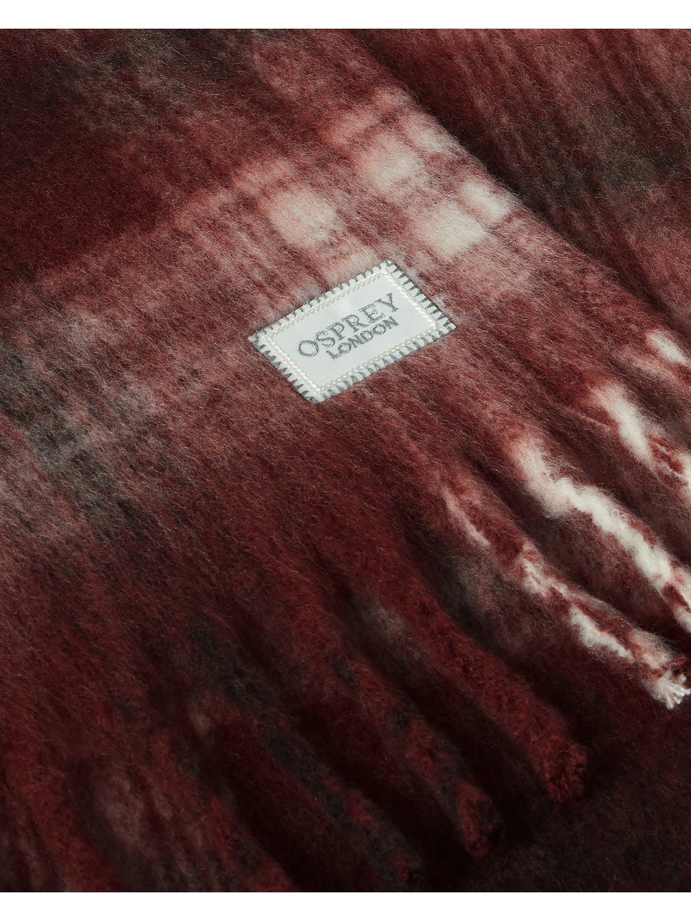 Image 3 of 5 of Osprey London Womens Adele Check Scarf - Burgundy