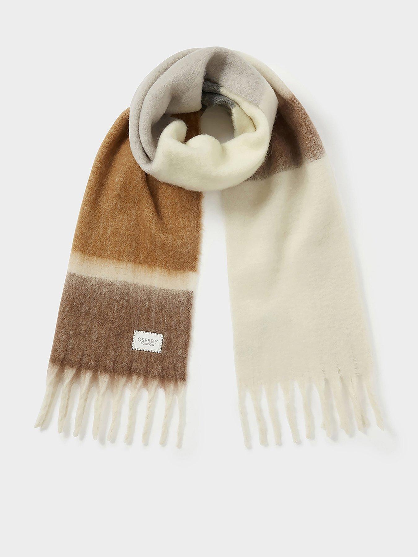 Image 1 of 6 of Osprey London The Adele Stripe Scarf - Brown Multi