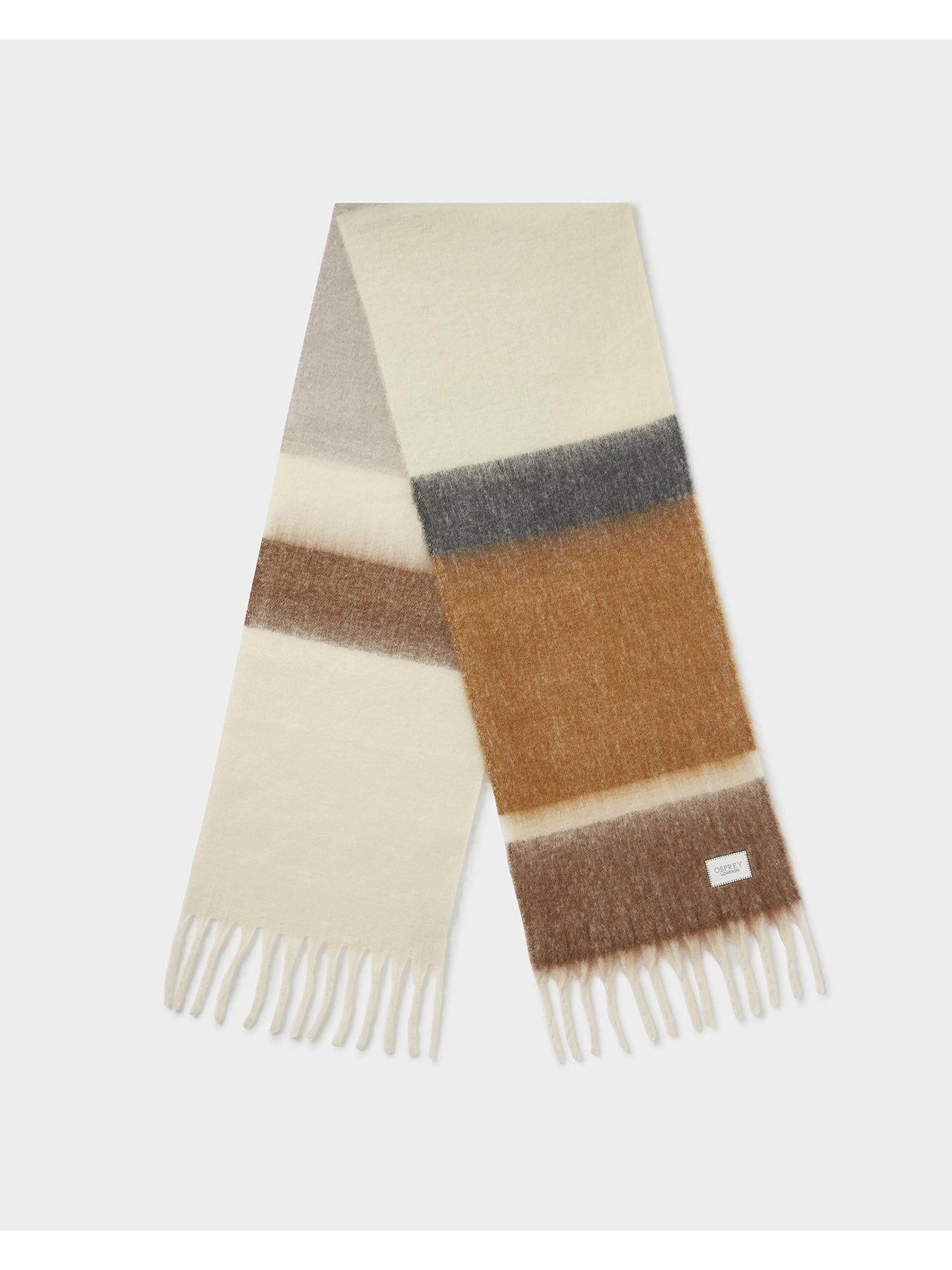 Image 3 of 6 of Osprey London The Adele Stripe Scarf - Brown Multi