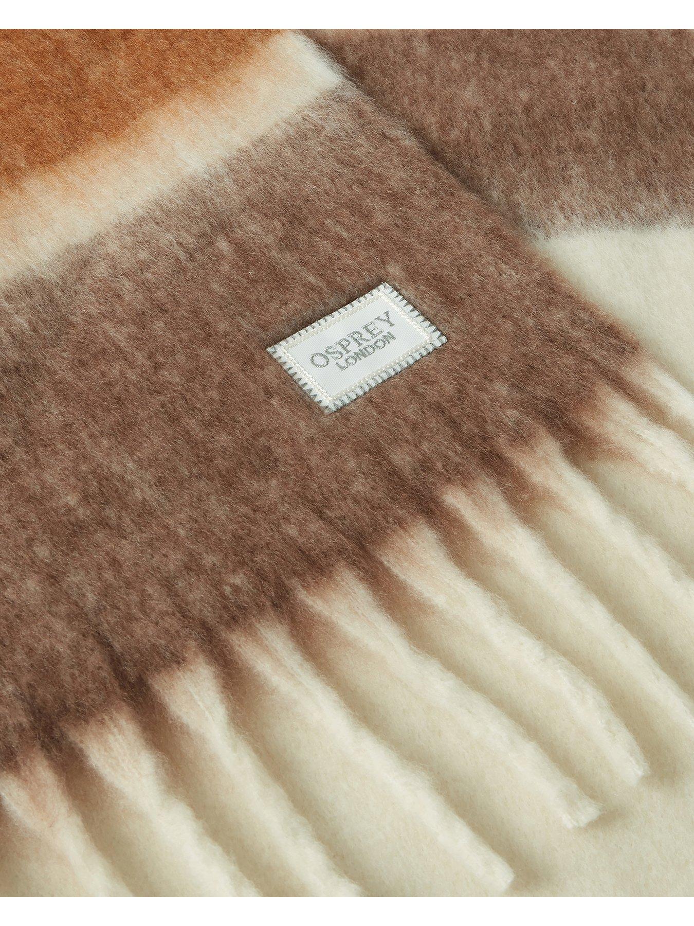 Image 4 of 6 of Osprey London The Adele Stripe Scarf - Brown Multi