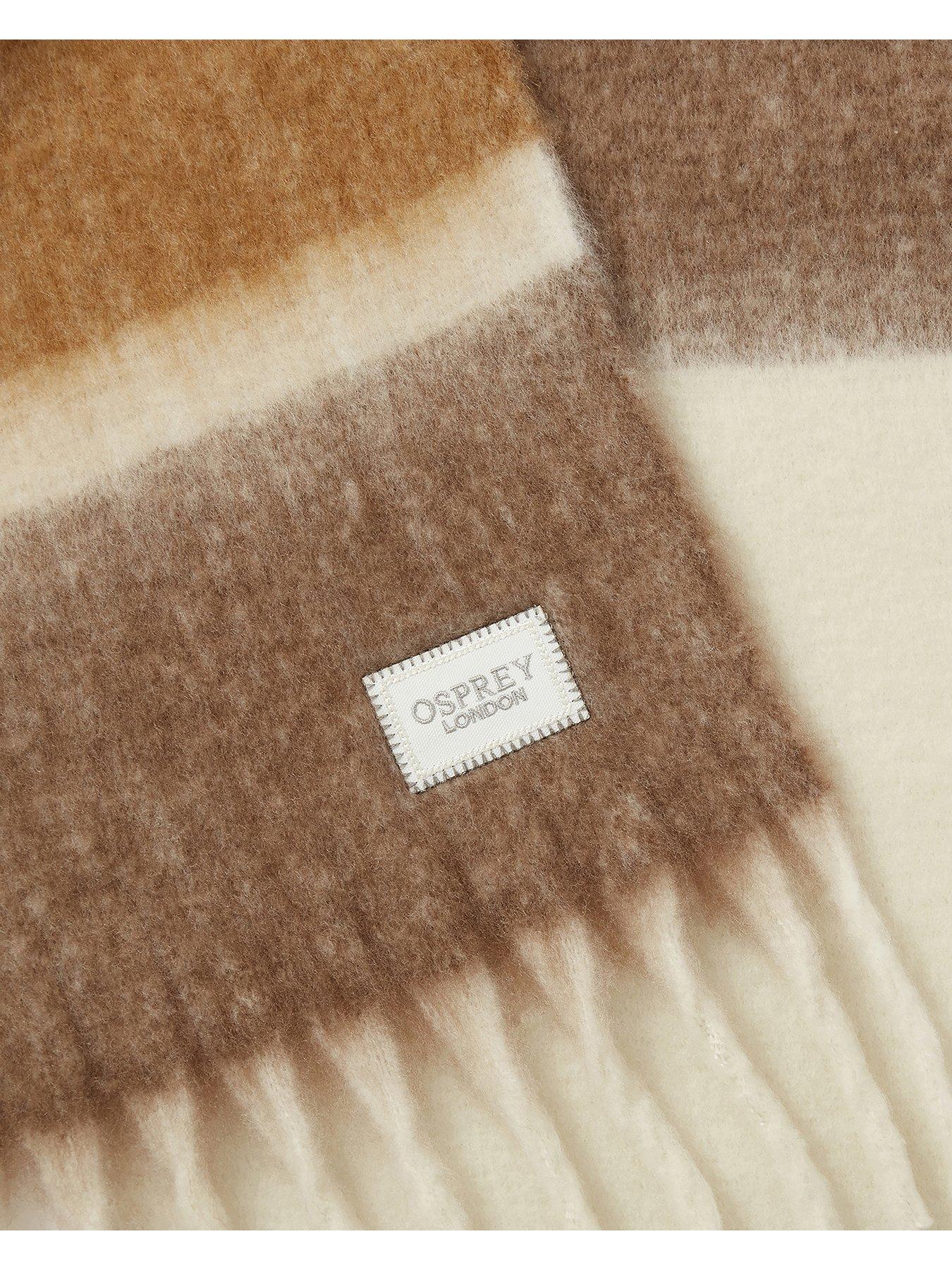 Image 5 of 6 of Osprey London The Adele Stripe Scarf - Brown Multi