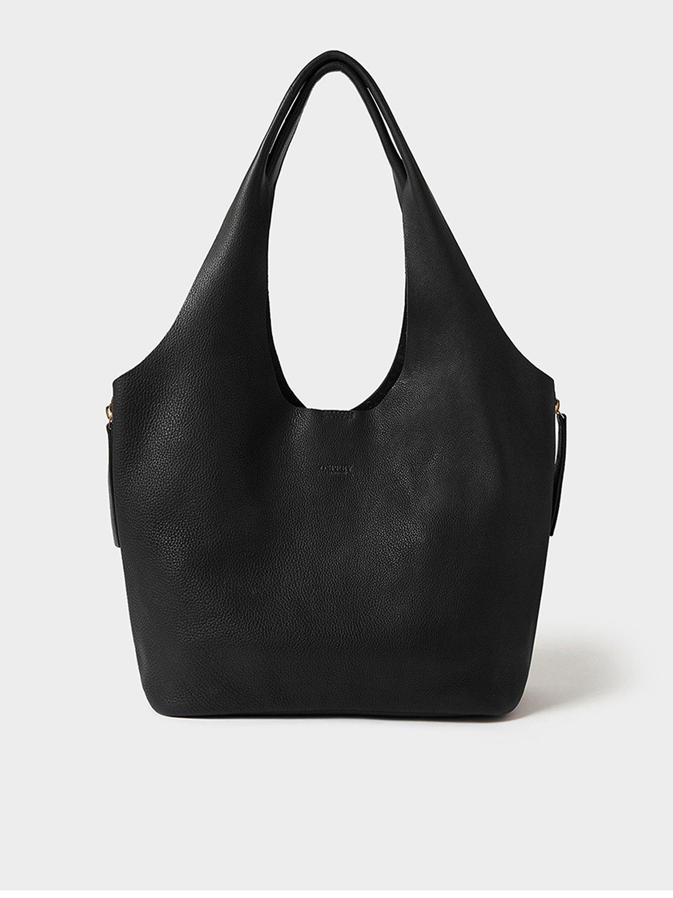 Image 1 of 7 of Osprey London Womens Slouch Wide Strap Hobo Bag - Black