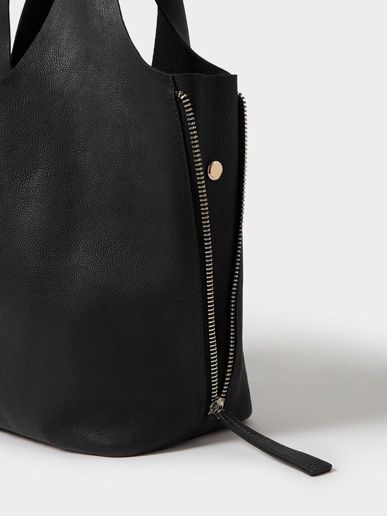 Image 5 of 7 of Osprey London Womens Slouch Wide Strap Hobo Bag - Black